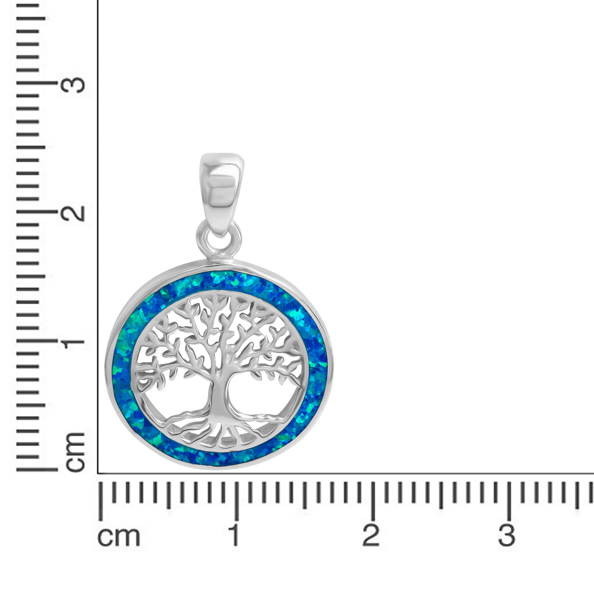 Vivance Kettenanhänger »925/- Sterling Silber rhodiniert synth. Opal blau«