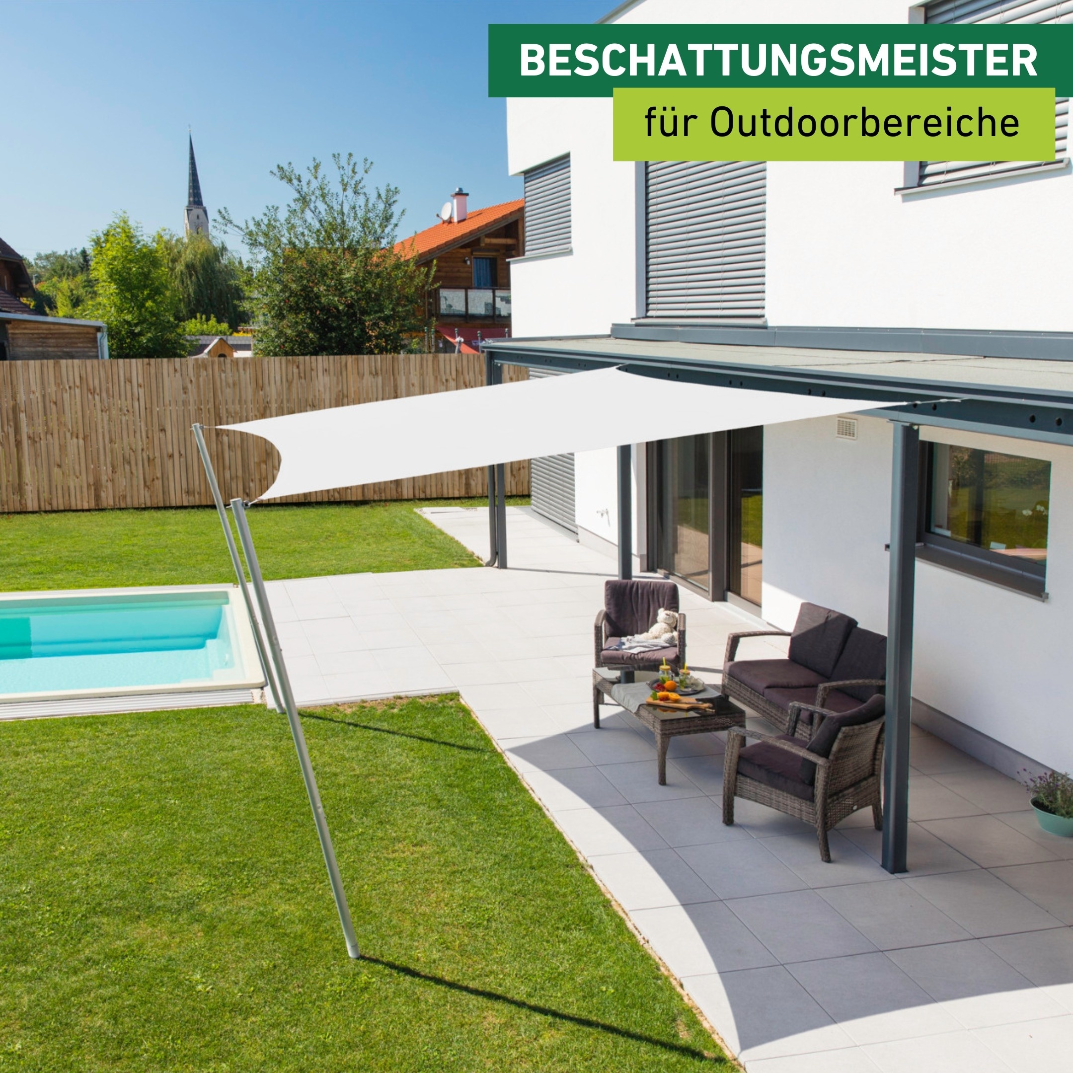 Windhager Sonnensegel »Cannes, Quadrat Segel zur Beschattung von Garten, Terrasse, Balkon« Sonnenschutz 4 x 4 m, erhältlich in anthrazit, grau, taupe oder weiß