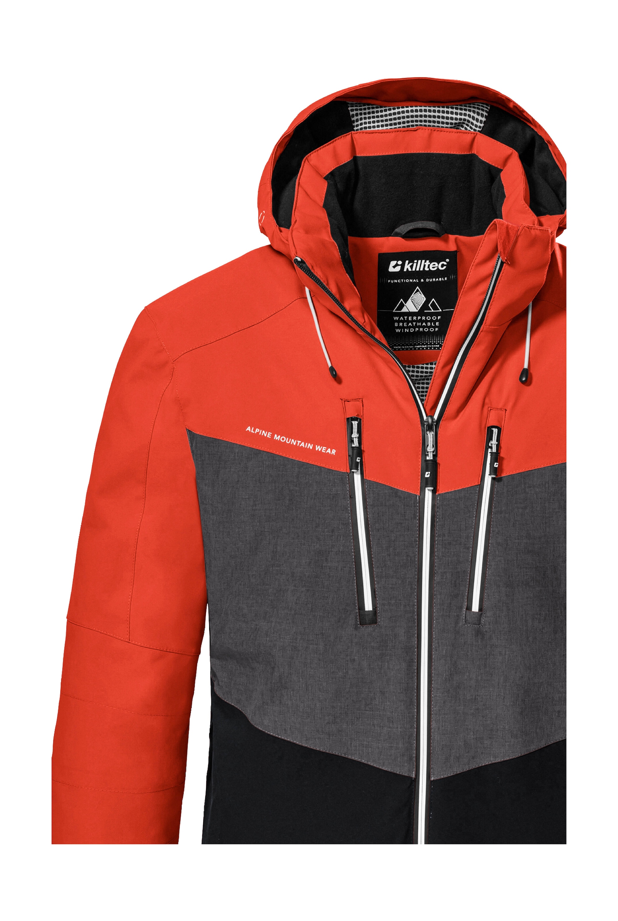 Killtec Skijacke »KSW 45 MN SKI JCKT«, Trendige, wasserdichte Skijacke mit abnehmbarer Kapuze und Schneefang