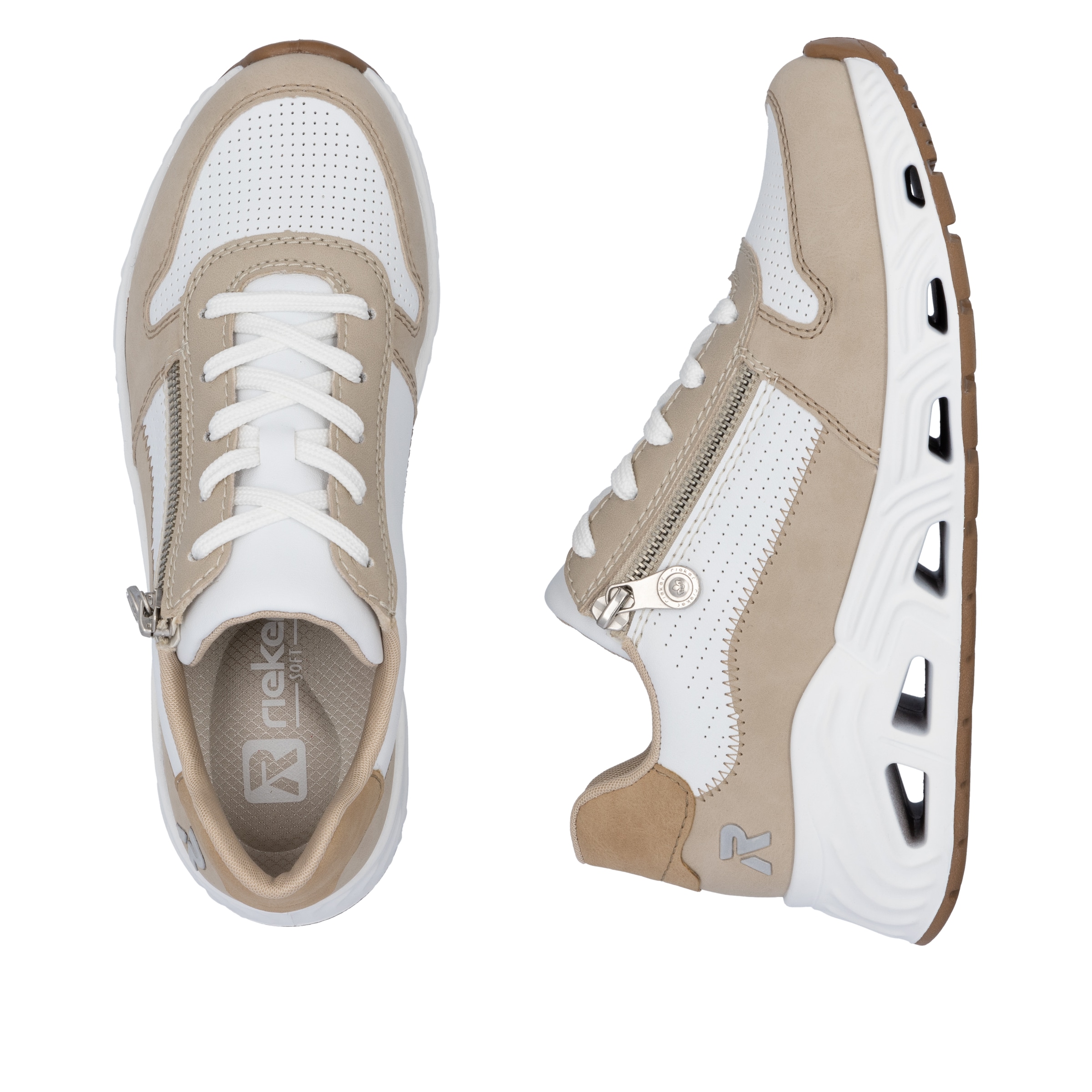 RIEKER Sport Keilsneaker, Schnürschuh, Halbschuh, Freizeitsneaker mit Reißverschluss