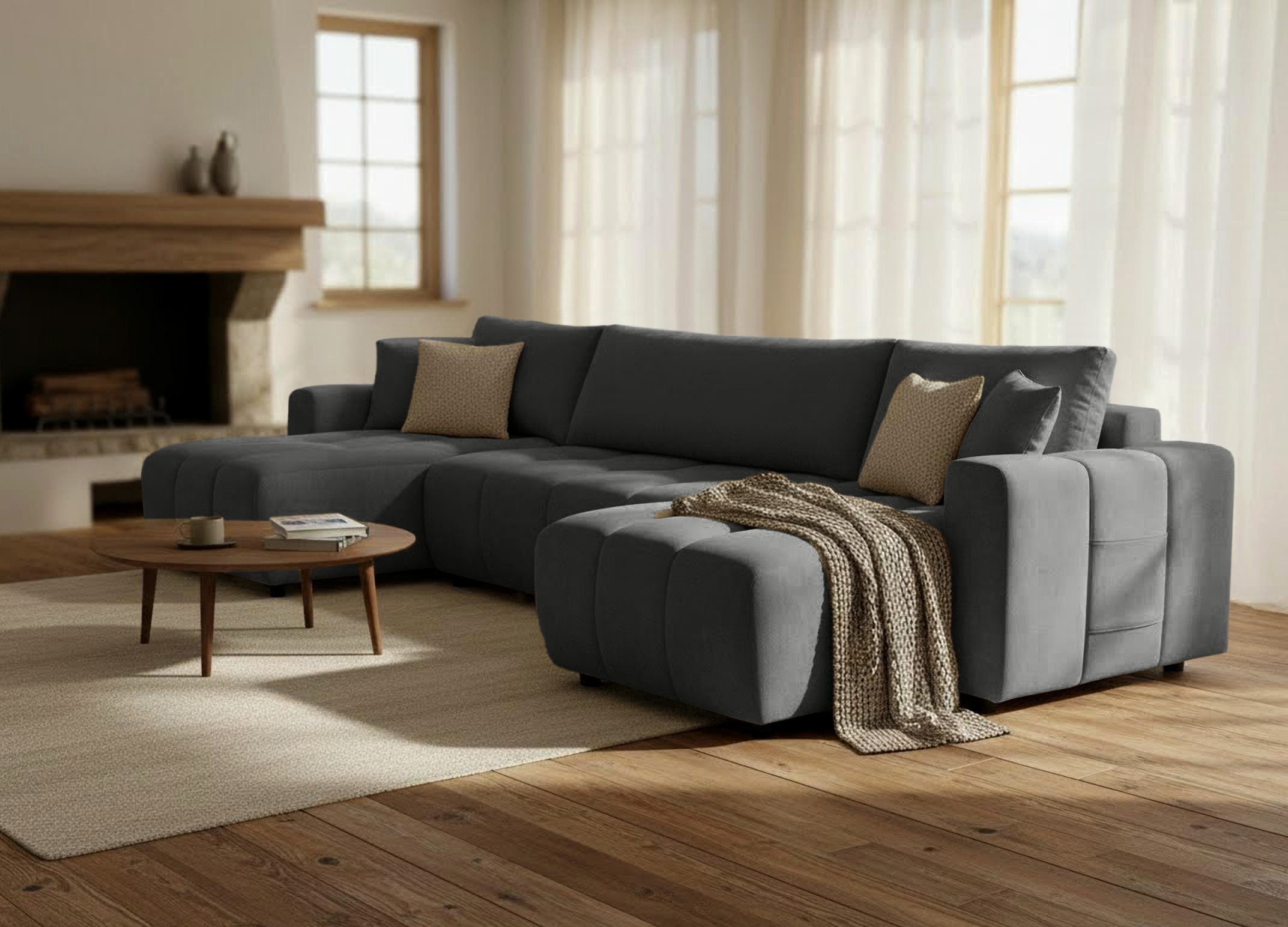 OTTO home Wohnlandschaft "YLVAA U-Form, 311 cm - Schlafsofa" Schlaffunktion günstig online kaufen