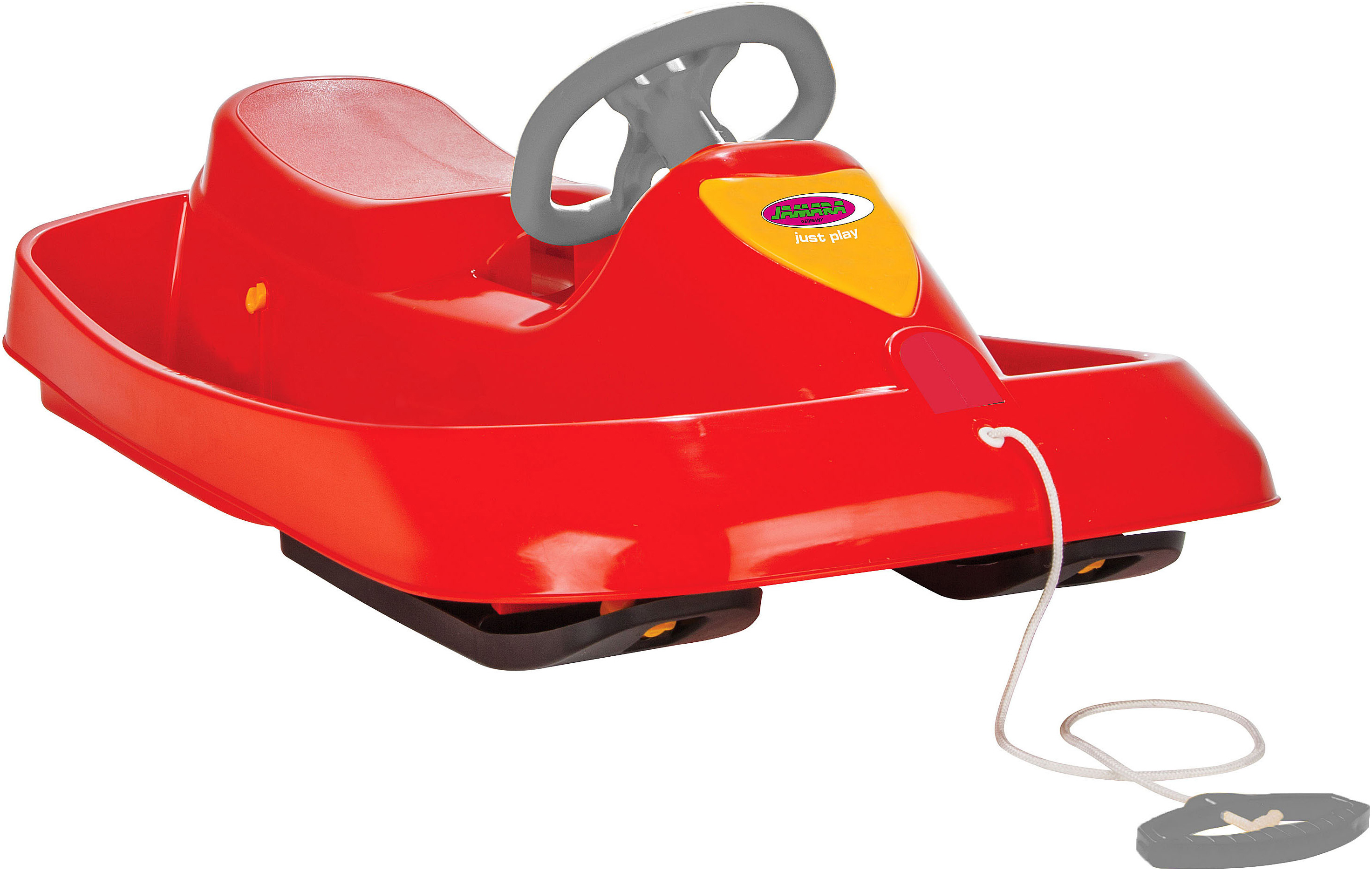 JAMARA Kinder Bob "Snow Play Bob Ralley 100 cm, mit Lenkrad und Bremse"rot, Kunststoff, B:57cm H:36cm L:100cm, Schlitten