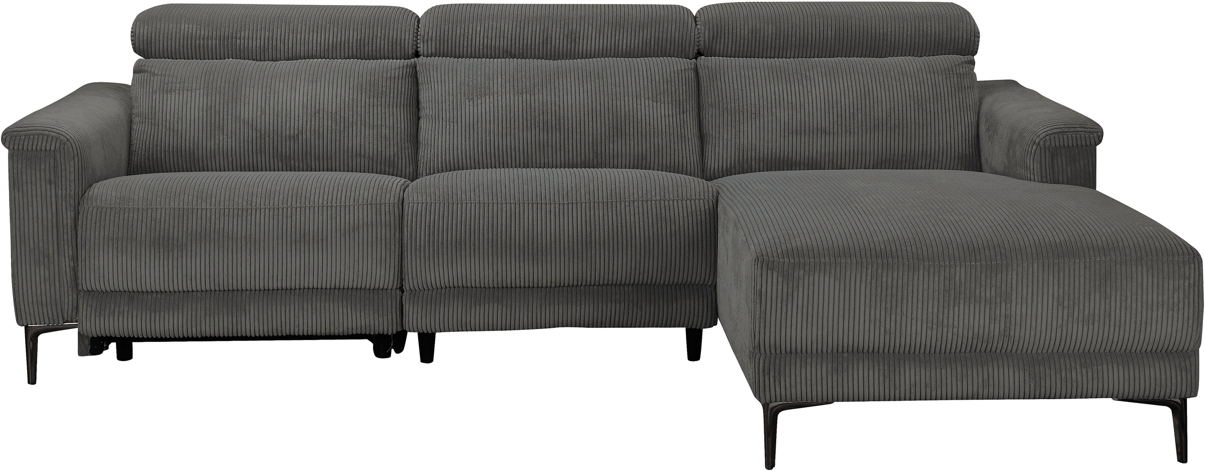 OTTO home Ecksofa "LUND Cord, L-Form, 261 cm, man. o. elektr. Relaxfunktion günstig online kaufen