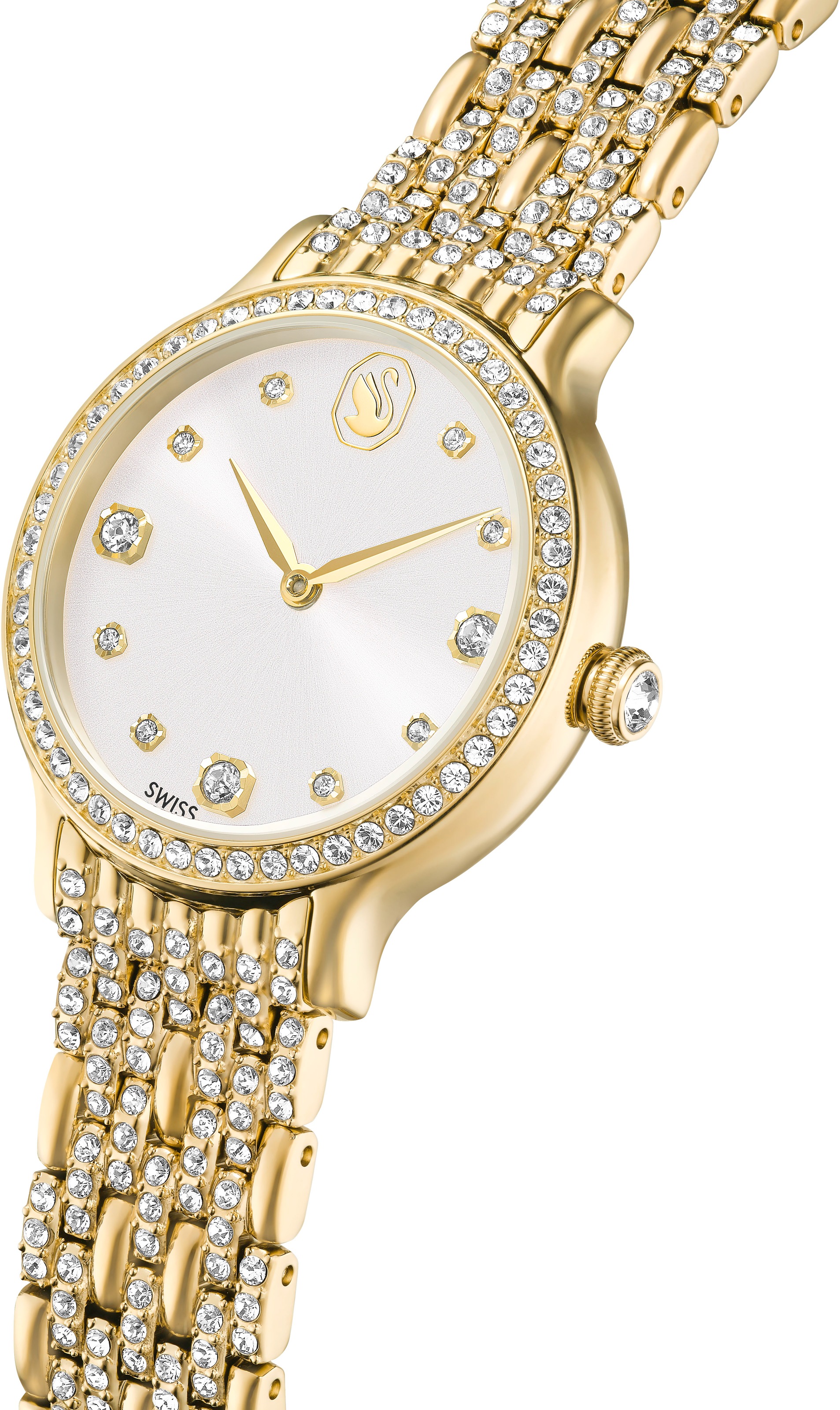 Swarovski Quarzuhr »IMBER«, Armbanduhr, Damenuhr, Swiss Made, Edelstahlarmband, analog