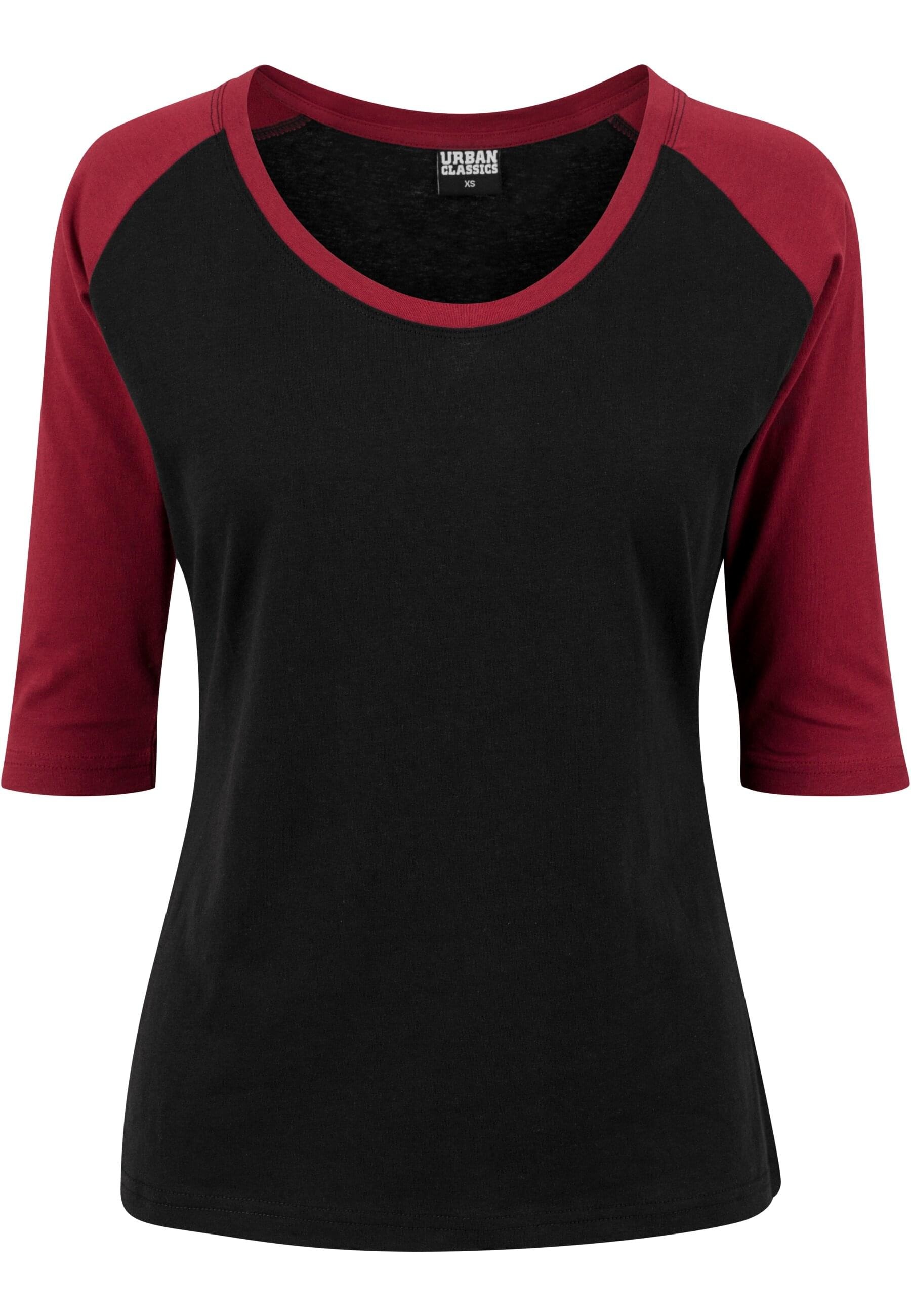 URBAN CLASSICS Kurzarmshirt "Urban Classics Damen Ladies 3/4 Contrast Raglan Tee"