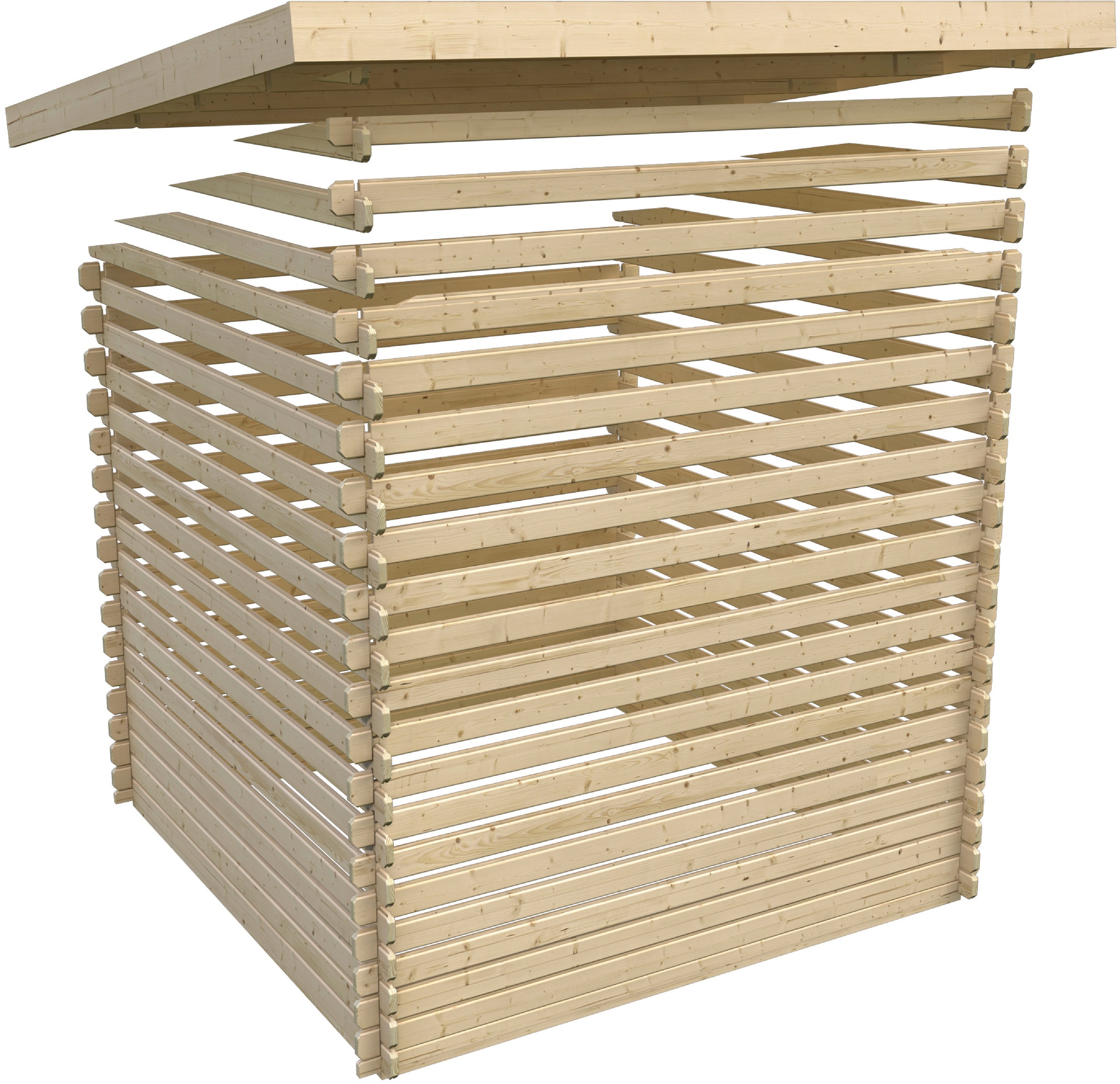 Karibu Gartenhaus »Schloßsee 5«, (Set), mit Anbaudach und Rückwand