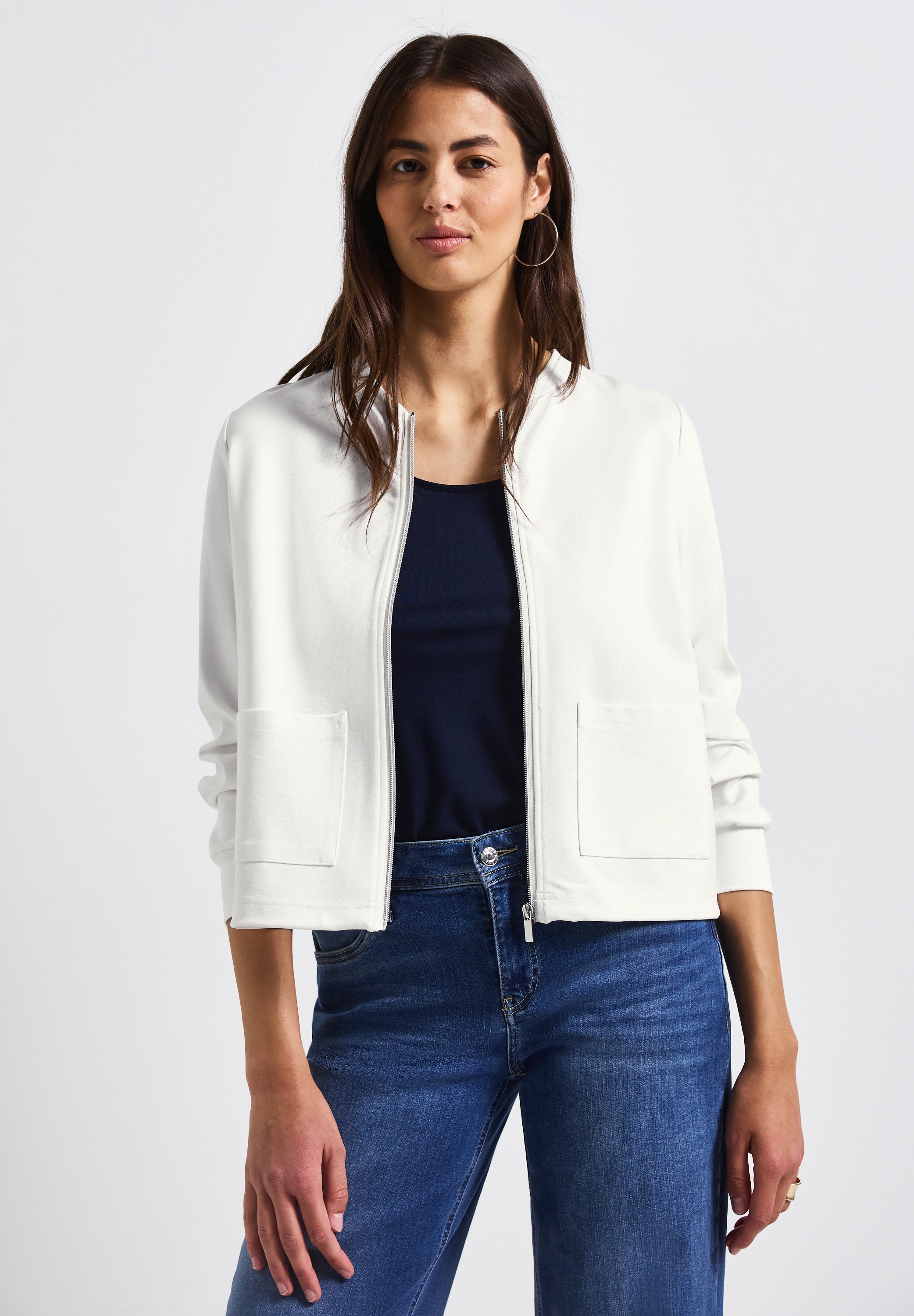 STREET ONE Sweatjacke, aus softem Materialmix günstig online kaufen