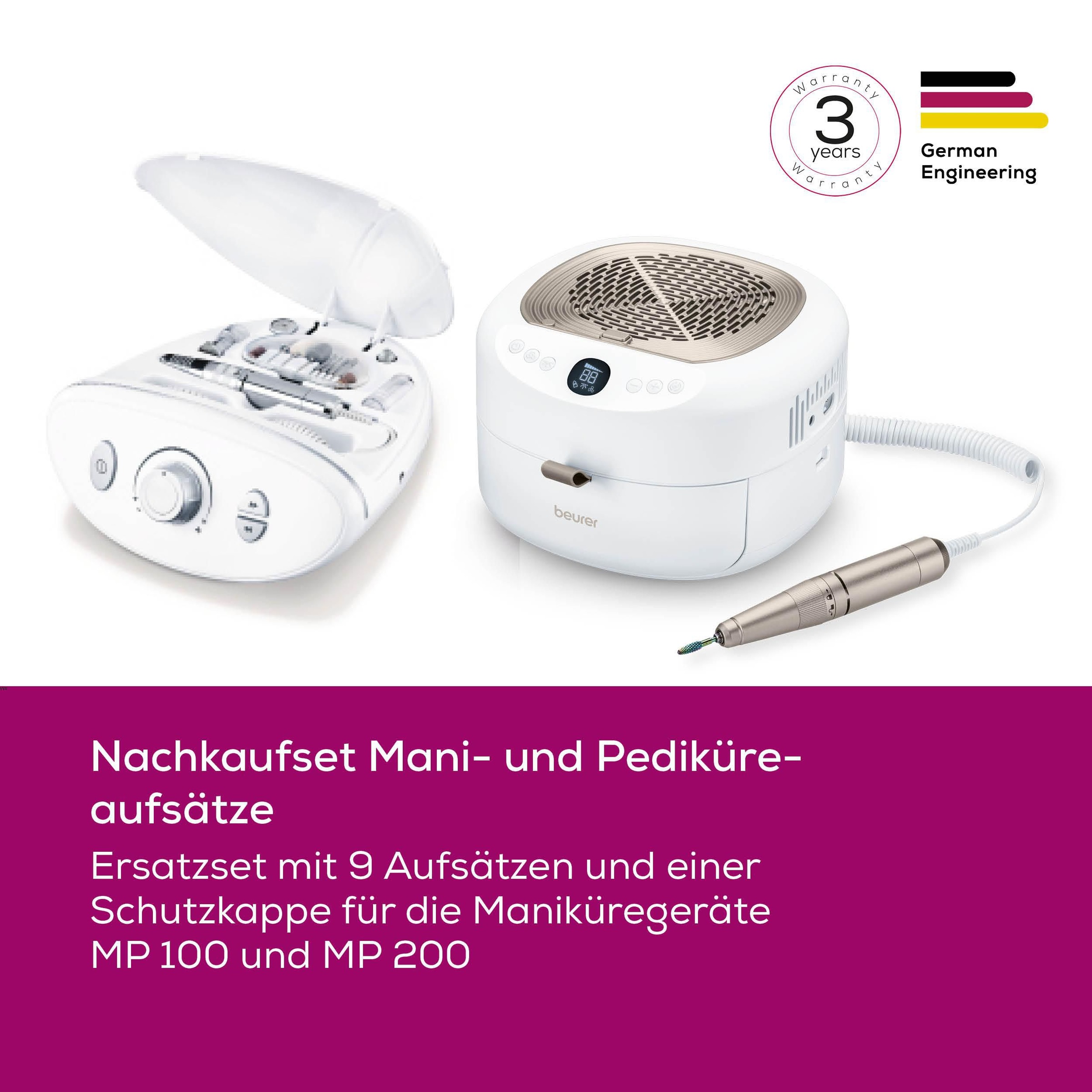 BEURER Ersatzschleifkörper »Aufsatz-Nachkaufset, Maniküre-/Pediküreaufsätze« Für den Gebrauch mit den Beurer Geräten MP 100 und MP 200/210 LUX