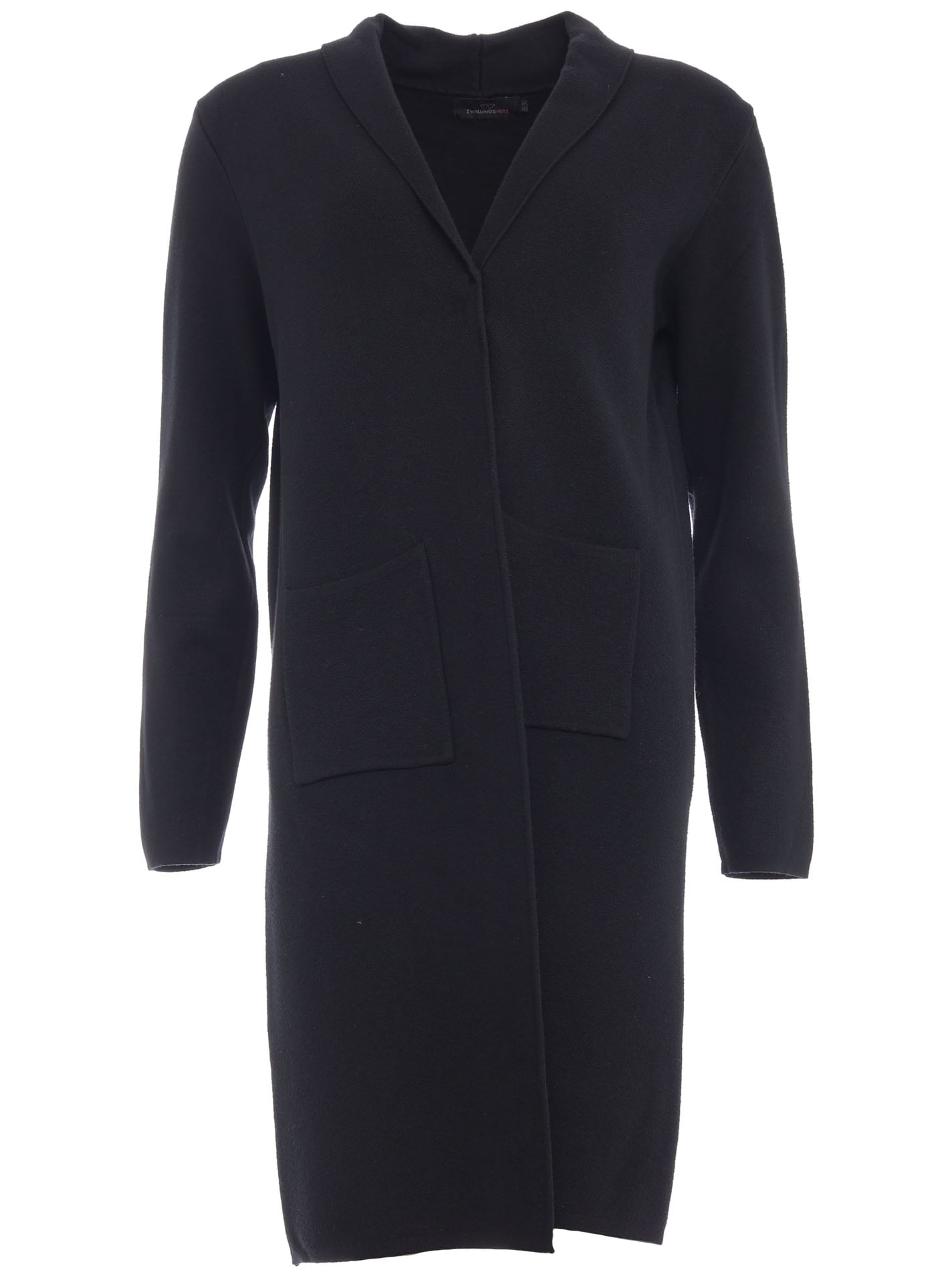Zwillingsherz Cardigan ""Jessi"" mit Kragen, Langarm, aufgesetzte Taschen, ohne Verschluss, knielang