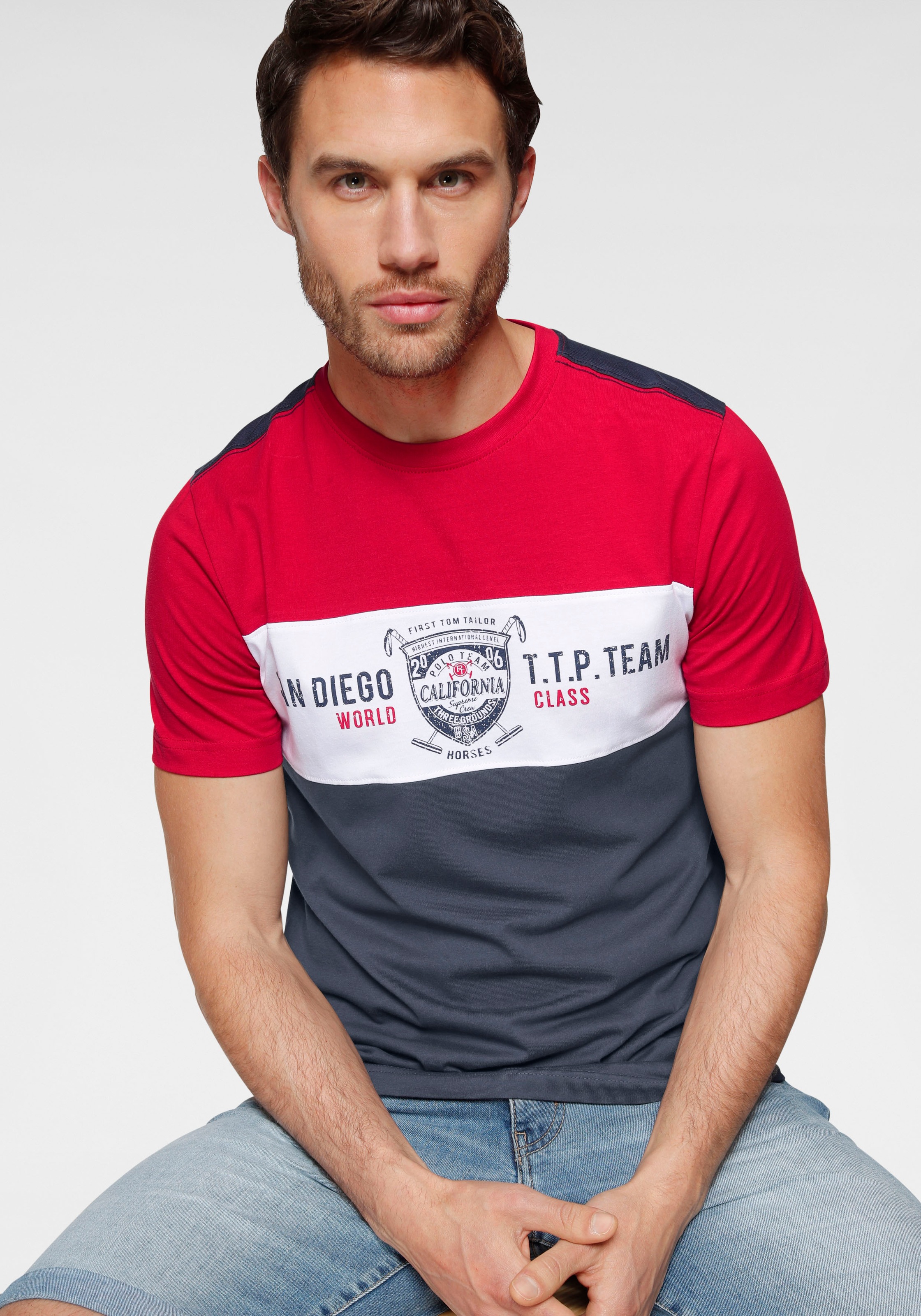 TOM TAILOR Polo Team T-Shirt, mit Print 
