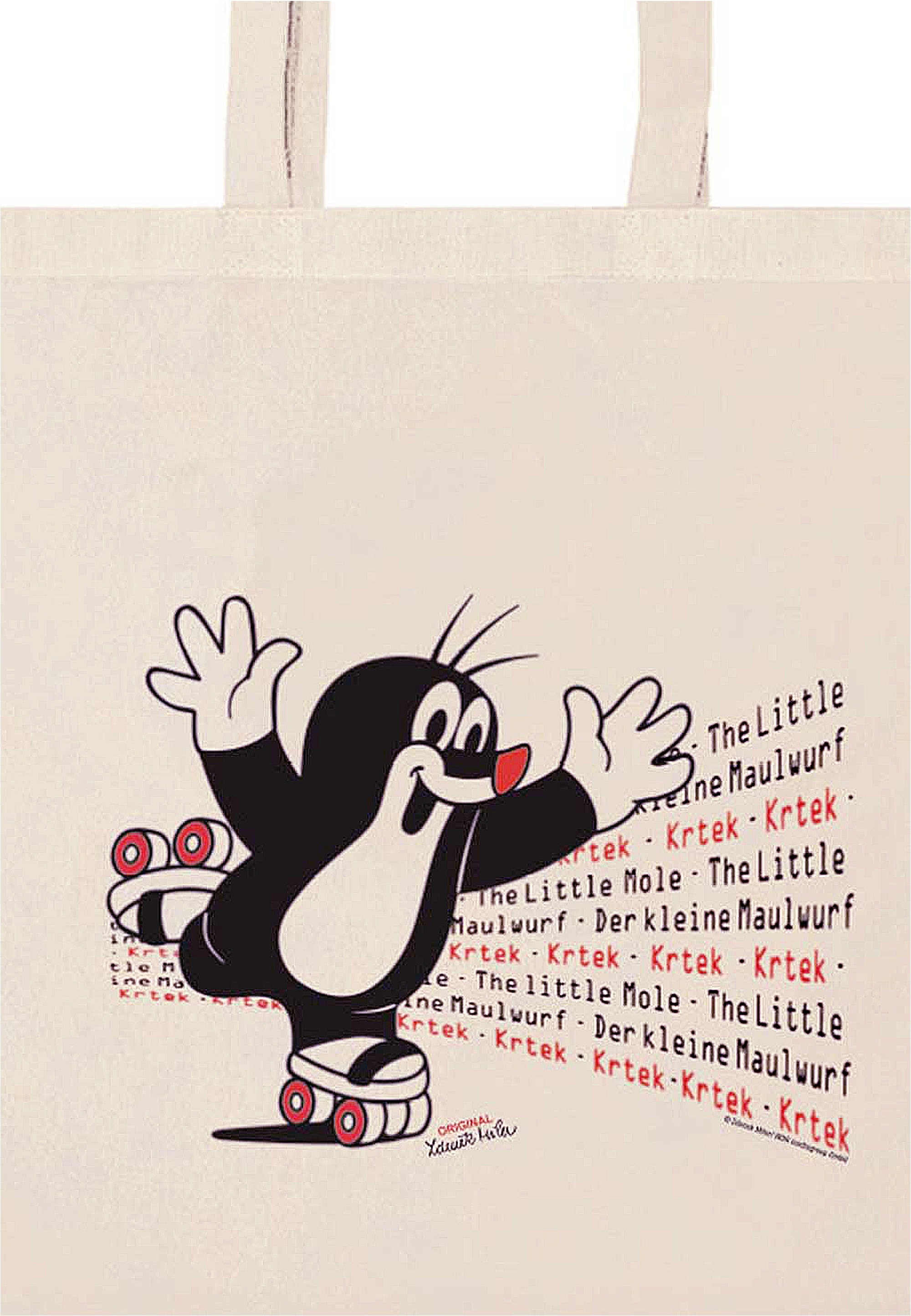 LOGOSHIRT Henkeltasche »Der kleine Maulwurf - Rollschuhe« mit coolem Motiv