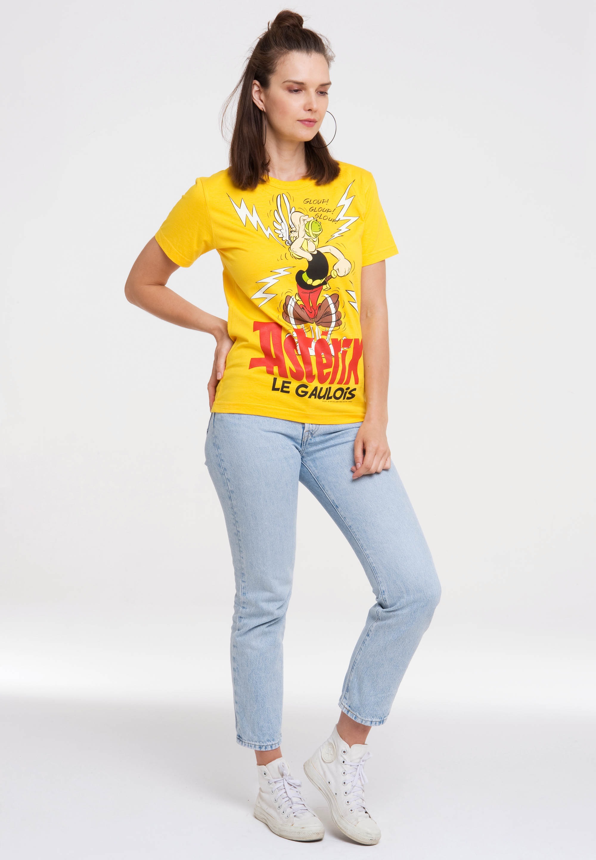 T-Shirt LOGOSHIRT "Asterix der Gallier - Asterix", Damen, Gr. 5XL, gelb, 100% Baumwolle, bedruckt, normal, Rundhals, Shirts T-Shirt, mit lizenziertem Print 3