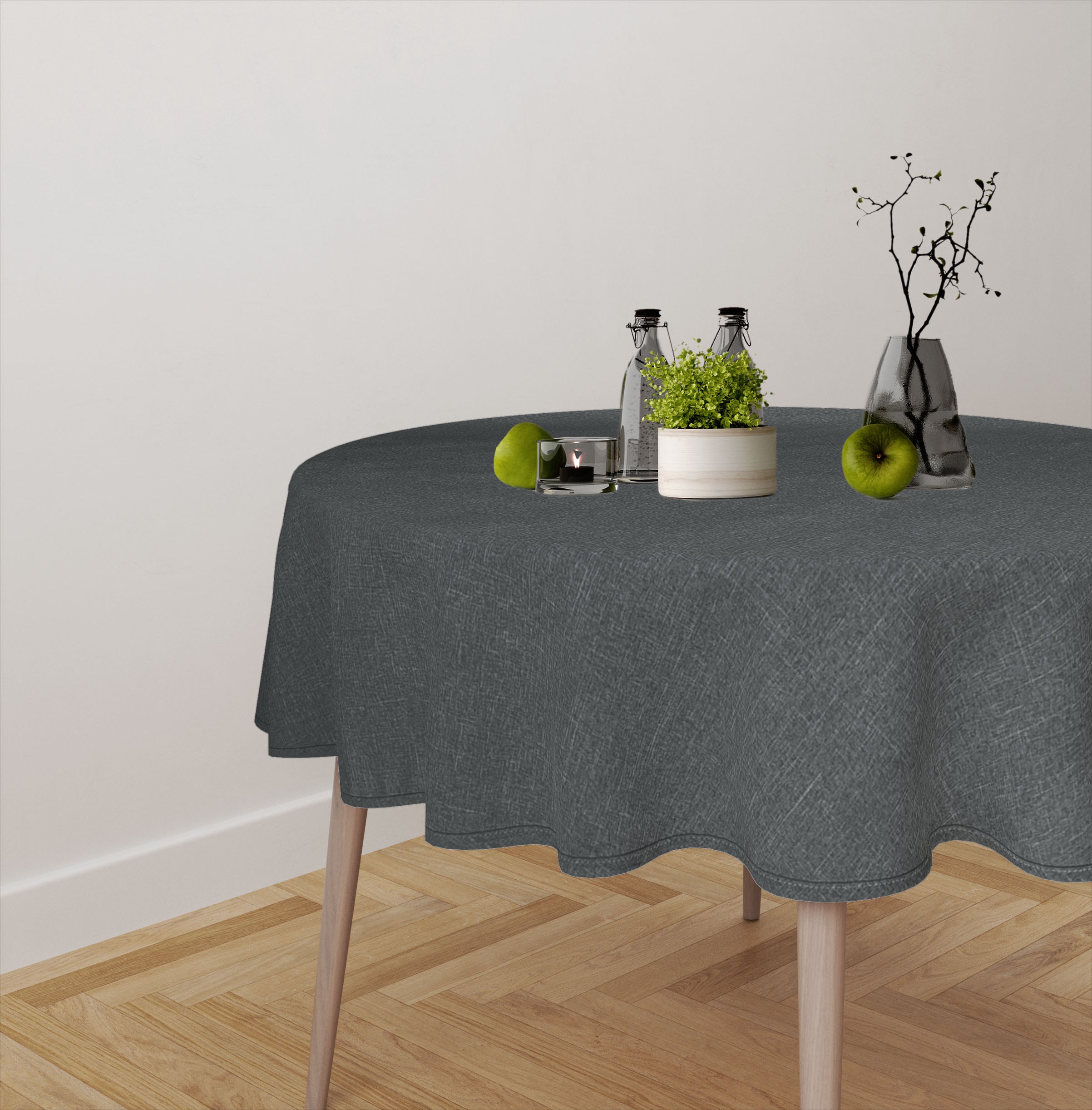 OTTO home Tischdecke "Josée, wasserabweisend, in eckig & rund" strukturiert, Leinenoptik, uni,wasserabweisend, pflegeleicht, Deko