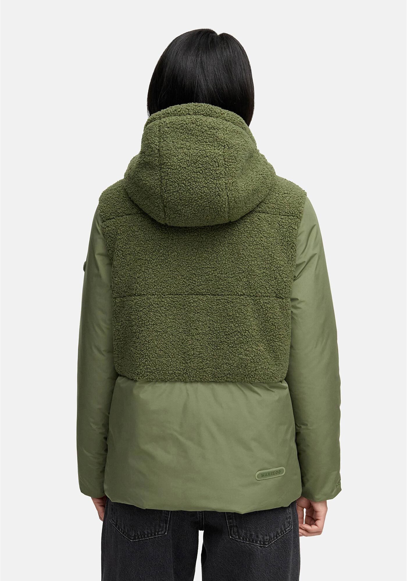 Marikoo Winterjacke »Sheeta«, Kombination aus Teddyfleece und glattem Material