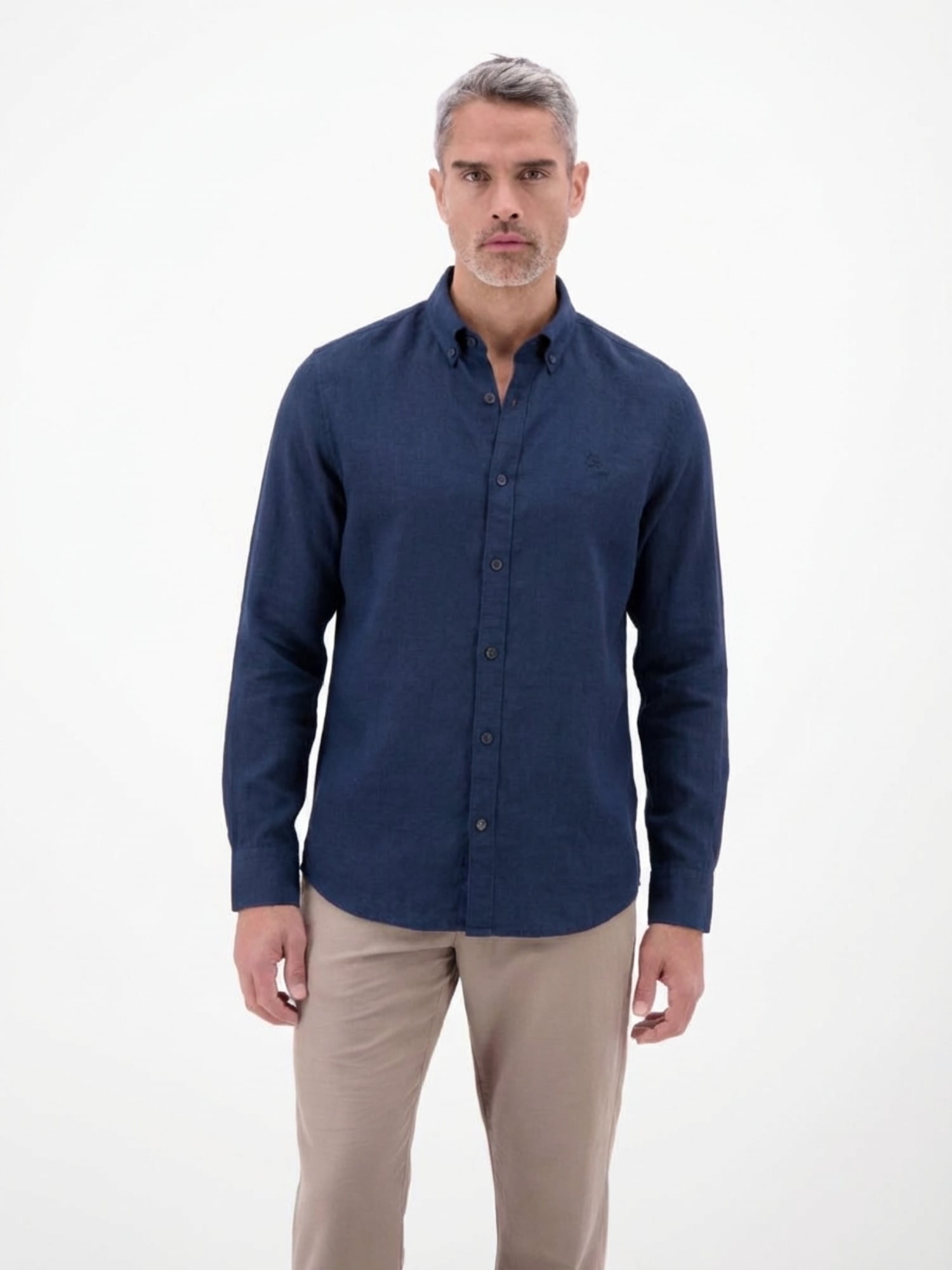 LERROS Langarmhemd "Herrenhemd aus Baumwoll-Leinen-Mix" Baumwoll‑Leinen Mix günstig online kaufen