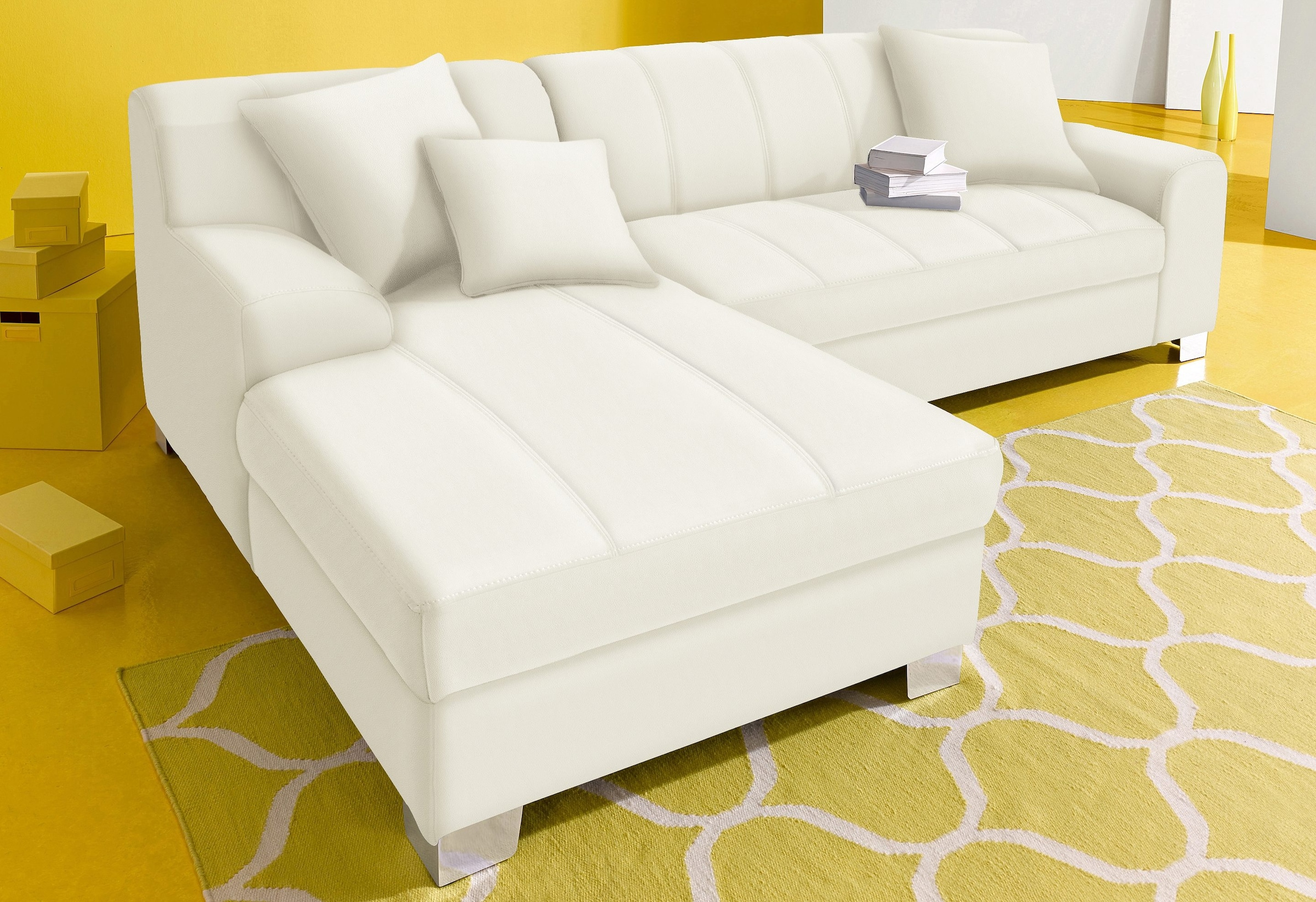 DOMO collection Ecksofa "Turah incl. Zierkissen, moderne Steppung, auch in günstig online kaufen