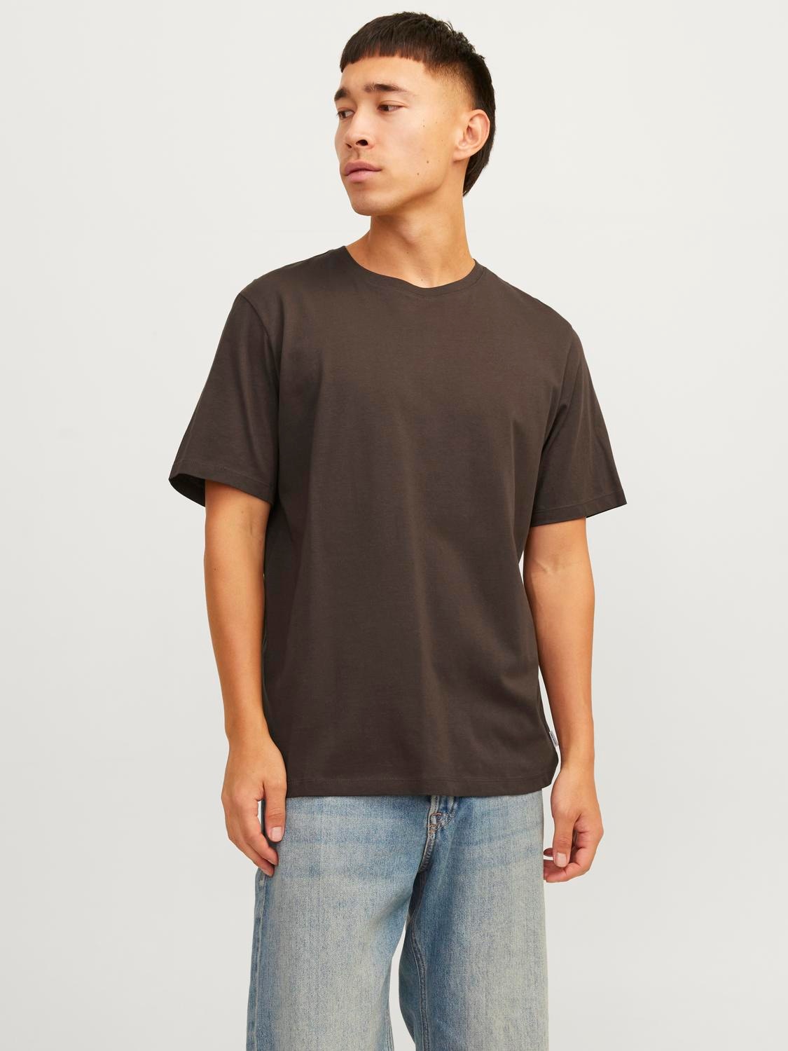 Rundhalsshirt »JJEORGANIC BASIC TEE SS O-NECK NOOS«, mit Rundhalsausschnitt