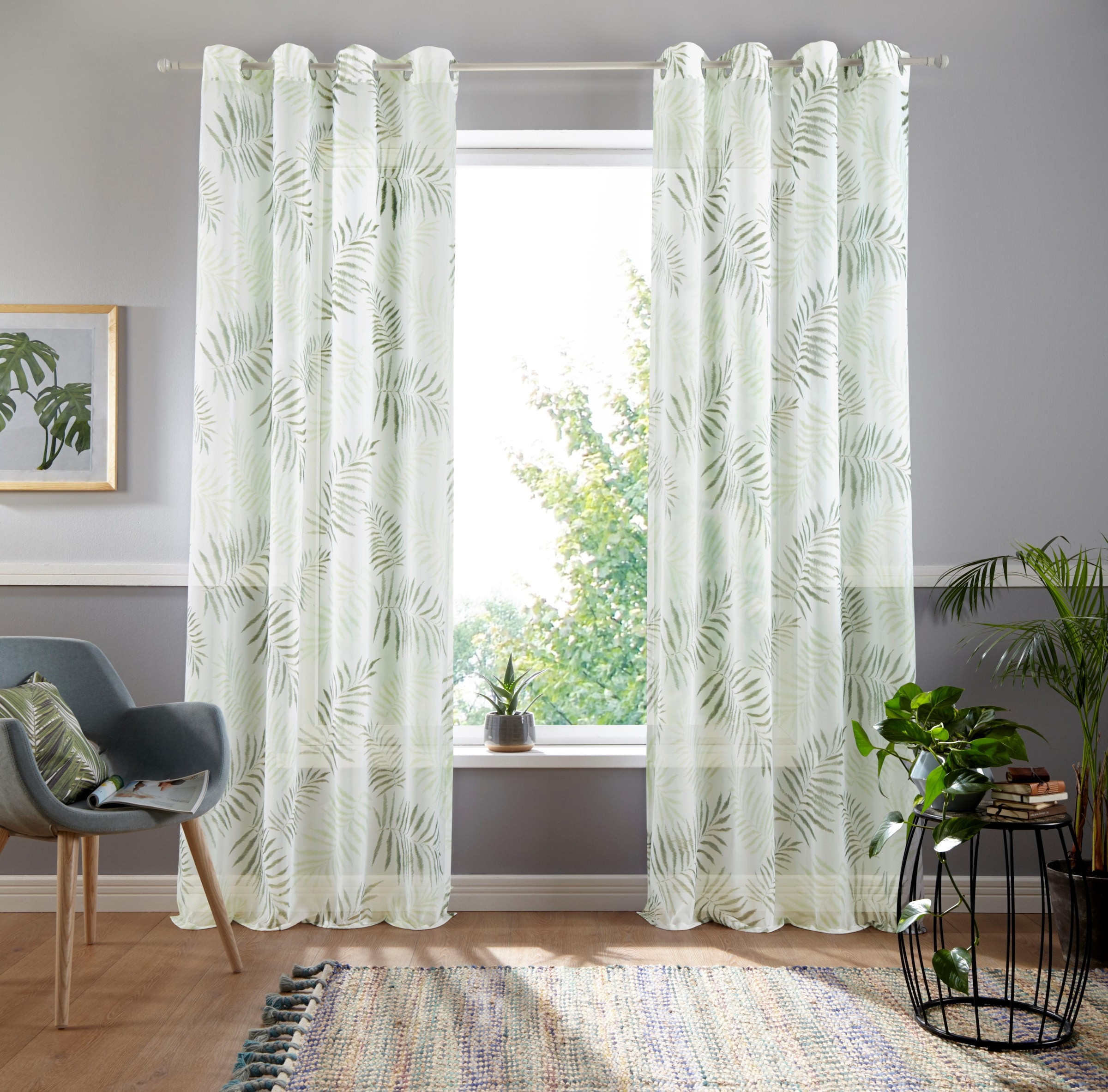 my home Voile, »Paula«, | Rechnung St.), (1 Halbtransparent, Polyester auf BAUR Gardine