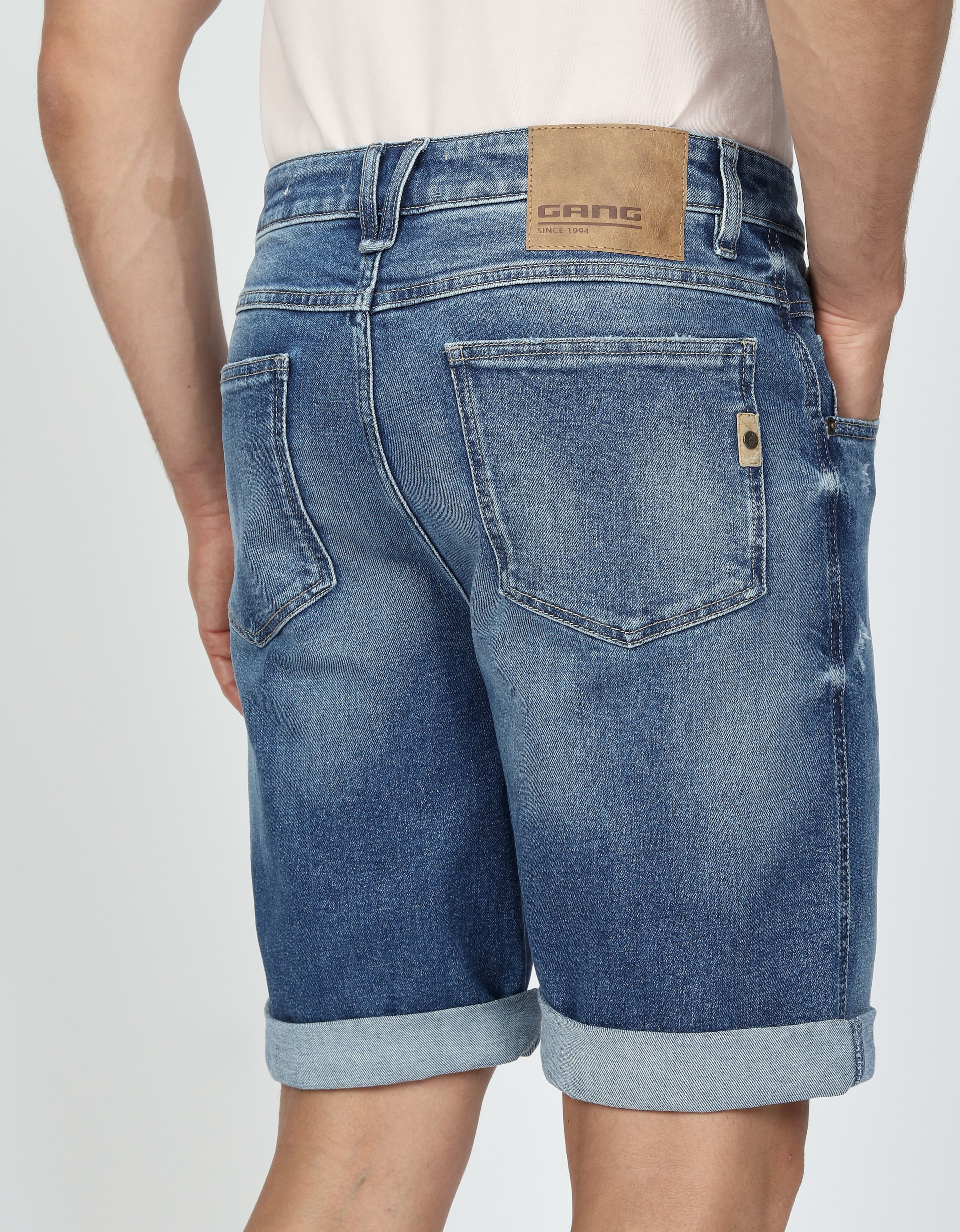 GANG Jeansshorts »94MARCO«, mit Doppelbunddetail