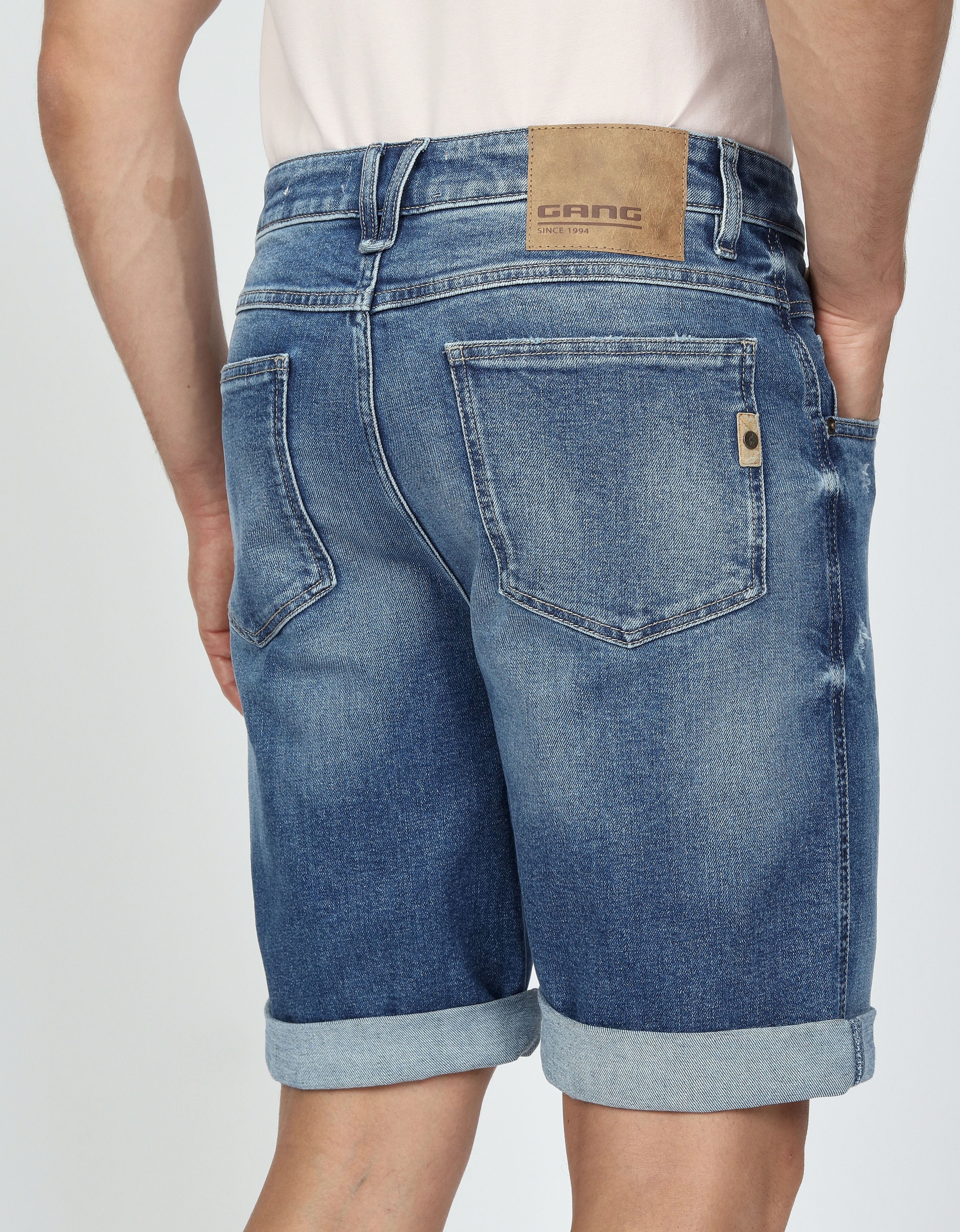 Thumbnail - GANG Jeansshorts "94MARCO" mit Doppelbunddetail, Relaxed Fit