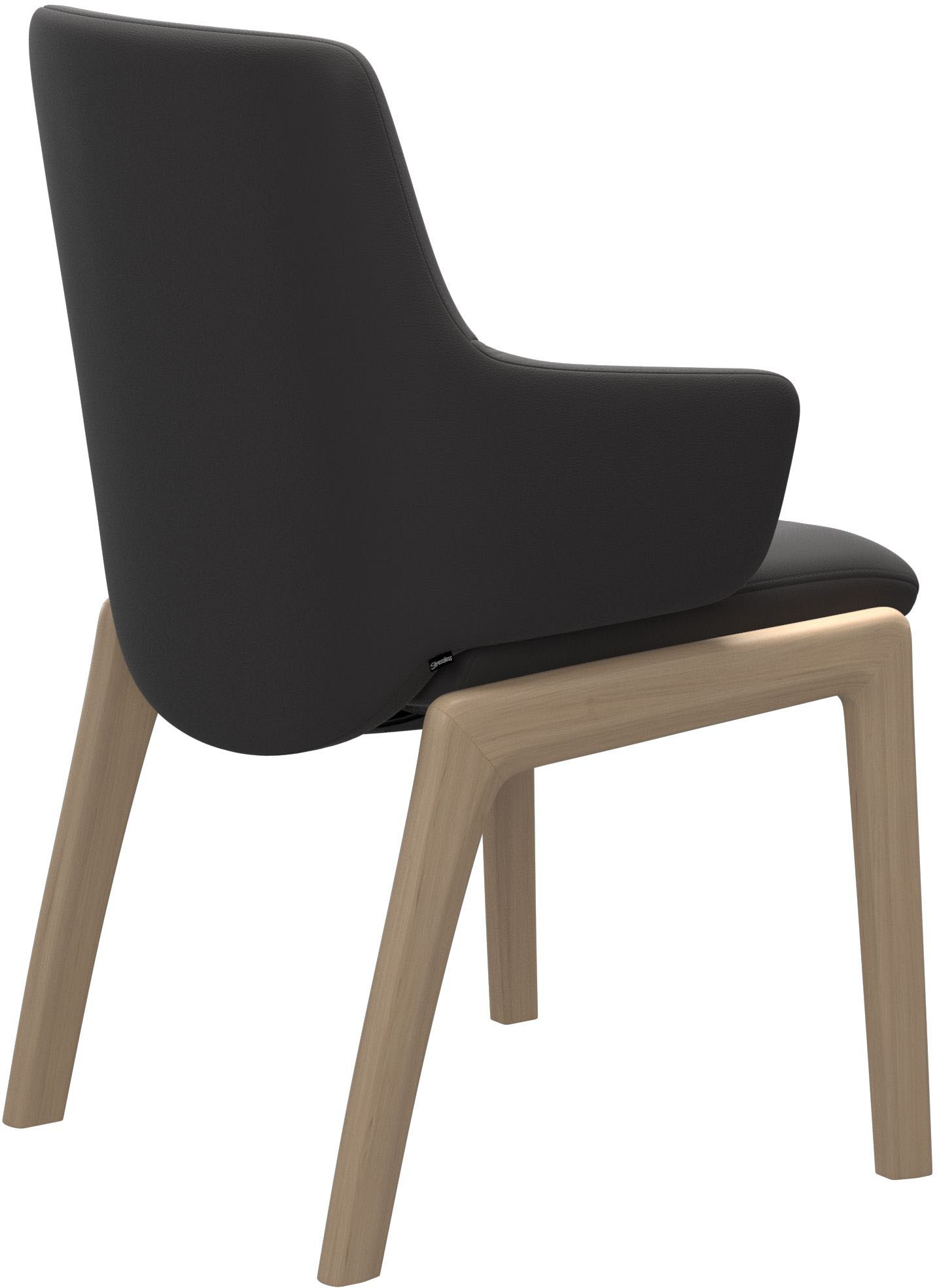 Stressless® Polsterstuhl »Laurel«, Leder PALOMA, Low Back mit Armlehne, Größe L, mit abgerundeten Beinen in Schwarz