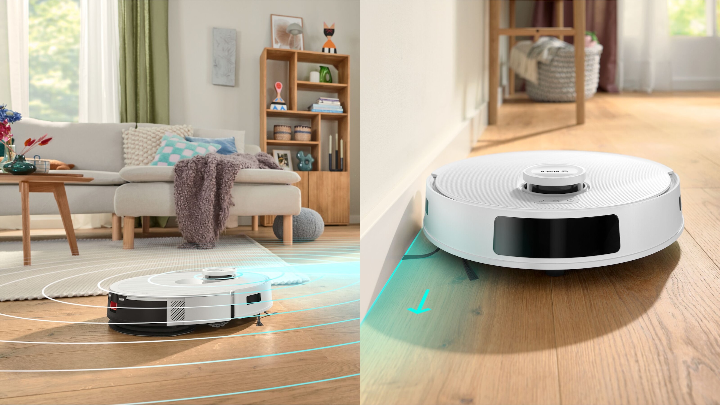 BOSCH Saugroboter »Spotless BCRC1W, Saugroboter mit Wischfunktion, 11.000 Pa Saugkraft«, Ladestation, einfache Navigation mit Infrarot-Licht, Carbon Bürste