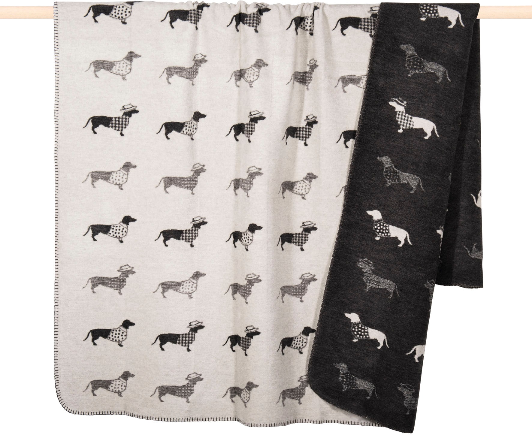 PAD Wohndecke "DACKEL" Made in Europe, Kuscheldecke, Wendefunktion, 150x200 günstig online kaufen