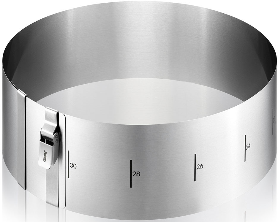 GEFU Backrahmen »Tortenring TONDO CLIP, H 10 cm«, (1 tlg.), Patentierter Sicherungsclip fixiert den Ring auf der gewünschten Größe
