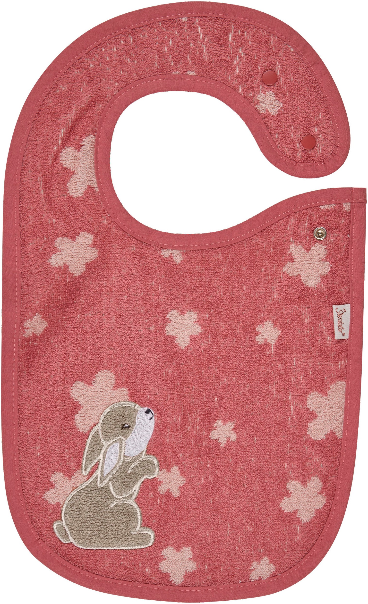 STERNTALER Baby Lätzchen "Druckknopf Hase Hanni"perlrosa, Baumwolle, Lätzchen, Made in Europe