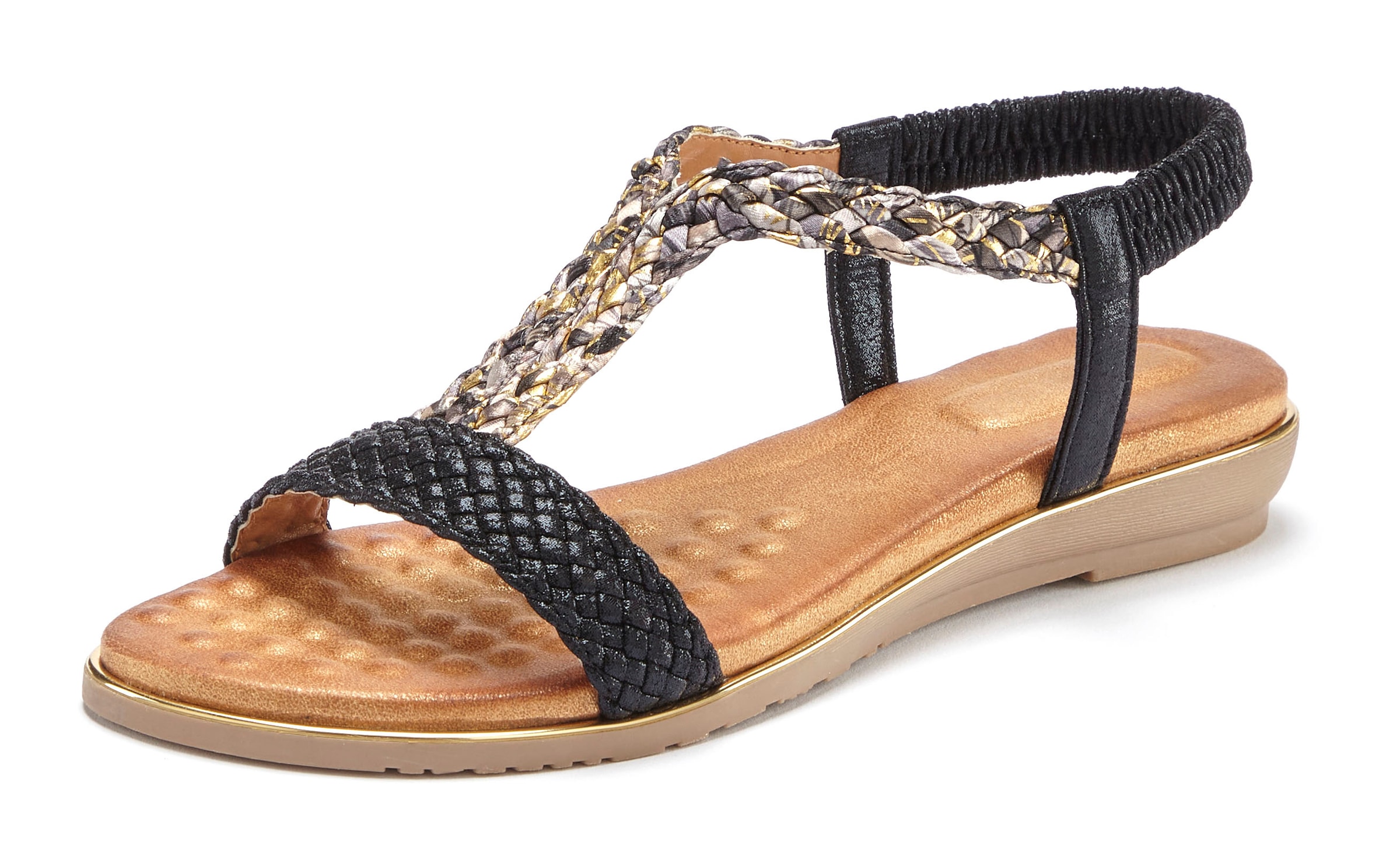 Vivance Sandale »Sommerschuh«, Sandalette, Sommerschuh mit geflochtenen Riemchen und weichem Fußbett