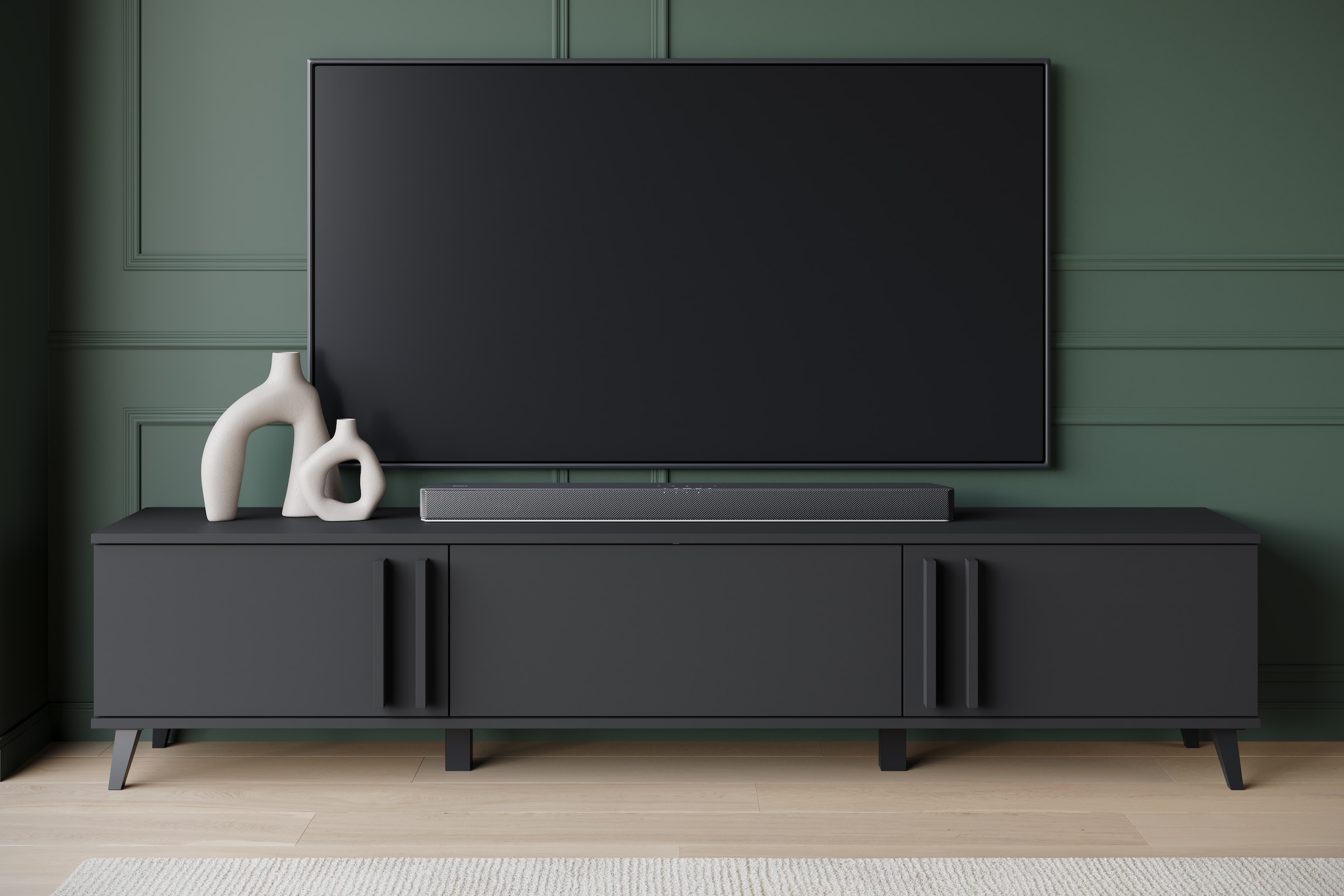 INOSIGN Lowboard »Helsinki, TV-Kommode Breite 180cm«, (1 St.), modernes Design, 3 Klapptüren