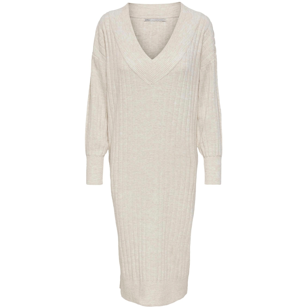 ONLY Strickkleid »ONLNEW TESSA L/S MIDI V DRESS«