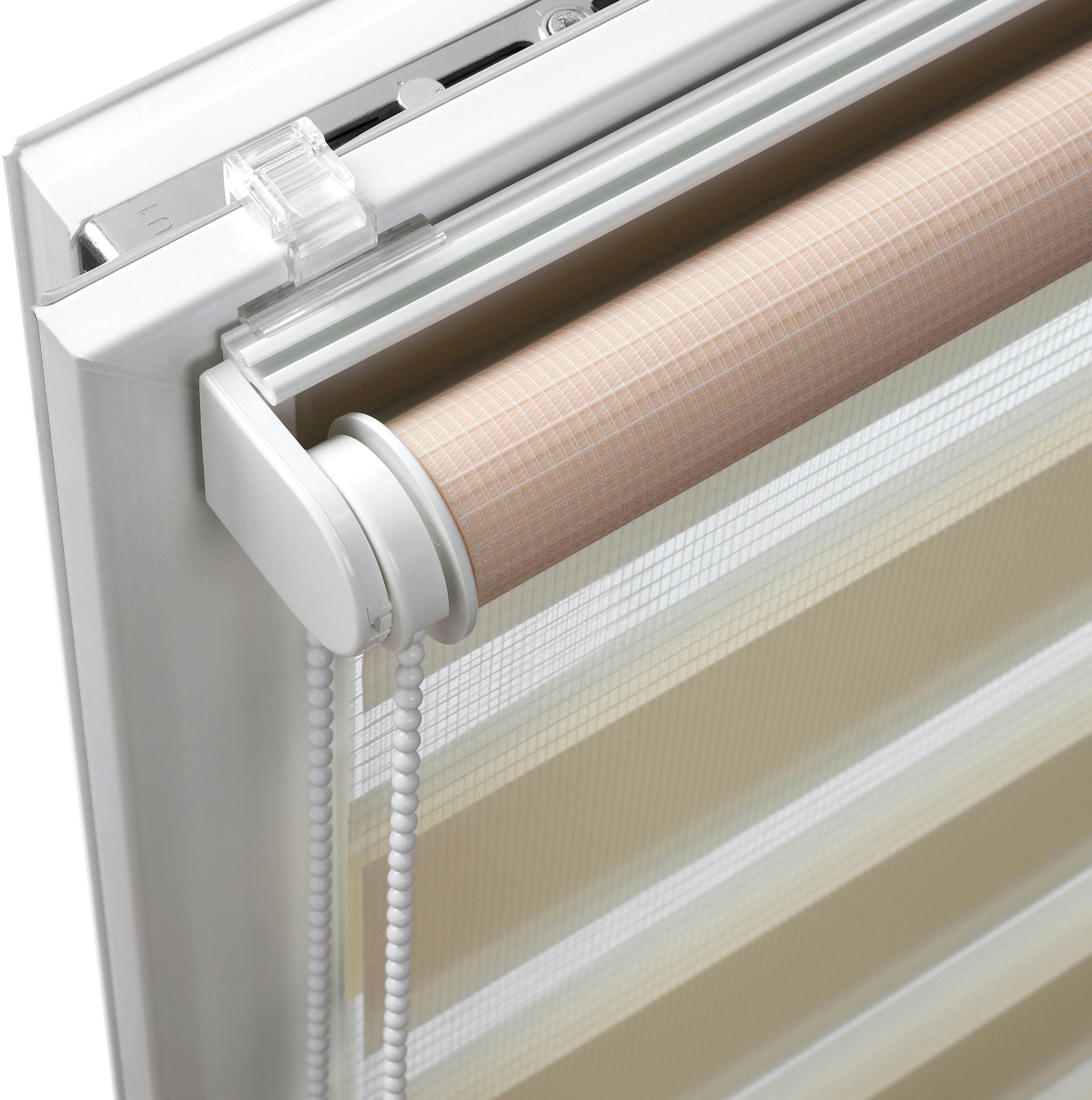 Thumbnail - Gardinia Exklusiv Doppelrollo "EASYFIX" transparent Sichtschutz mit Bohren freihängend Rollo vormontiert auf Montageschi...