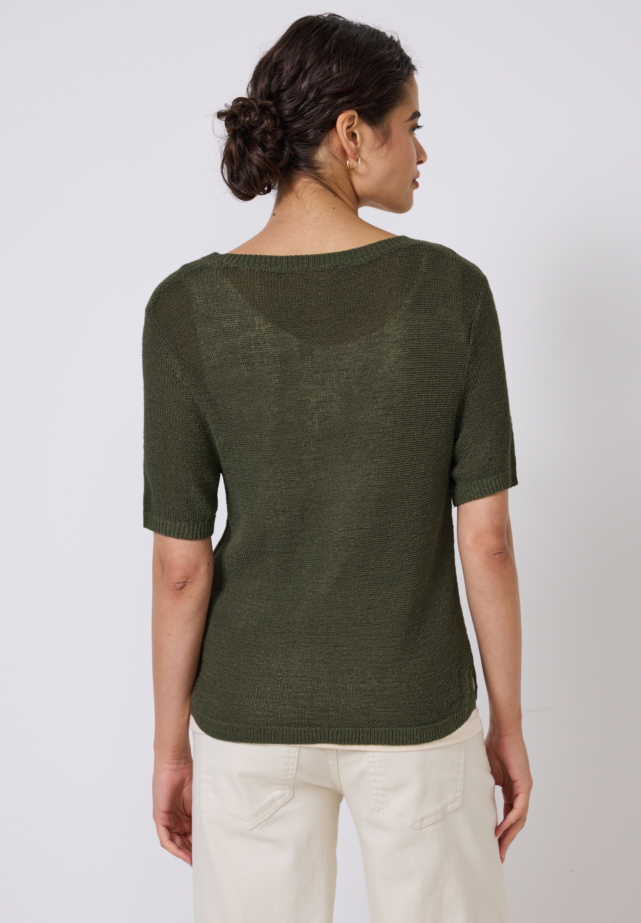 STREET ONE STUDIO Kurzarmpullover, mit grober Struktur