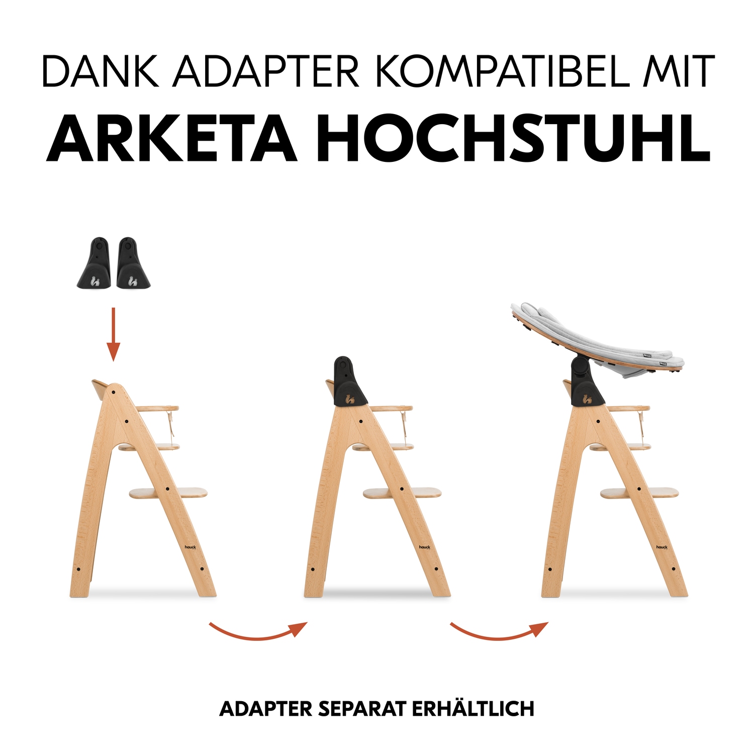 Hauck Hochstuhlaufsatz »Eco Bouncer« bis, 15 kg, inkl. Wippengestell und Alpha-Adapter; FSC® - schützt Wald - weltweit