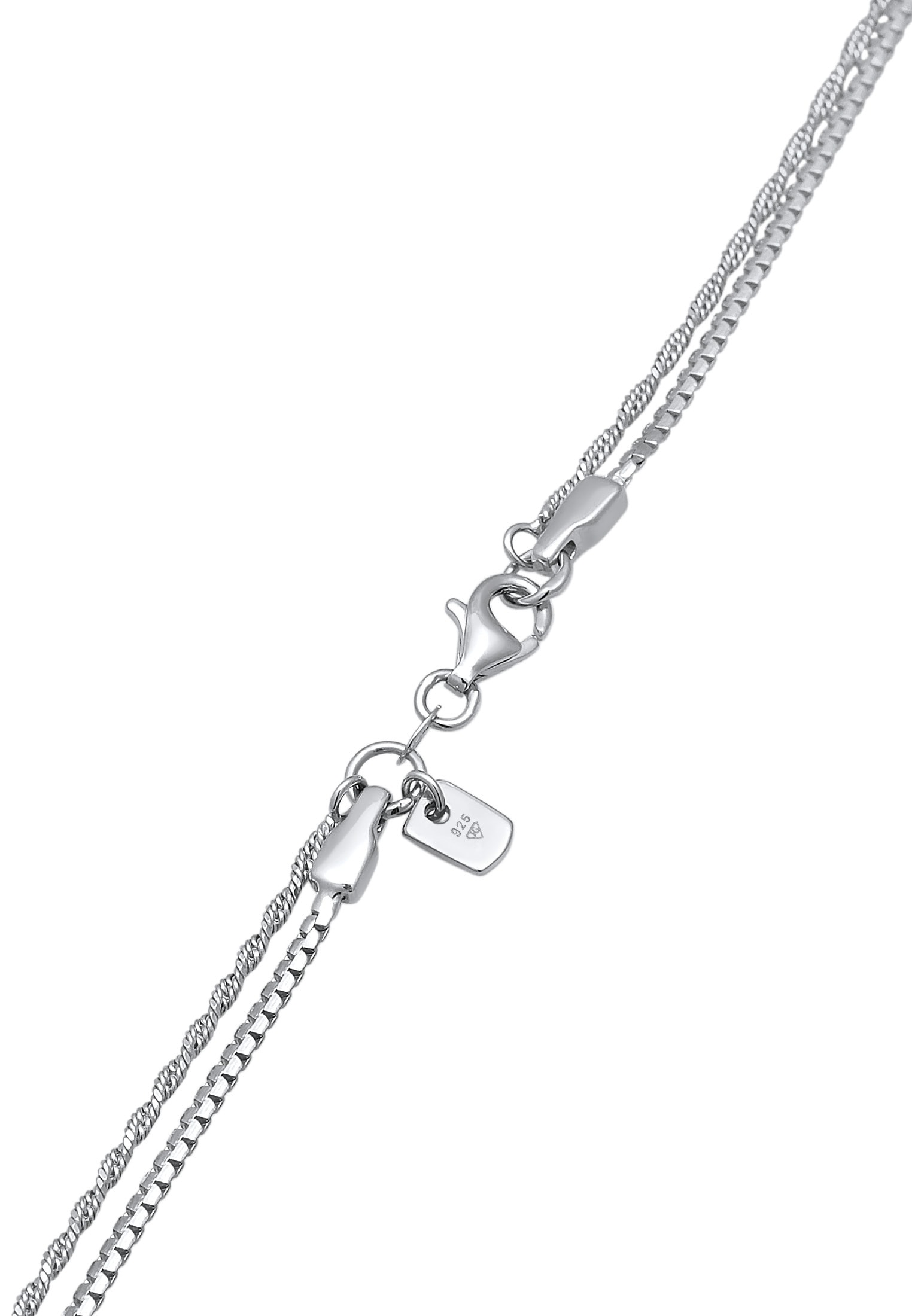 Kuzzoi Silberkette »Halskette Layer Kreuz Kordelkette 925 Silber«