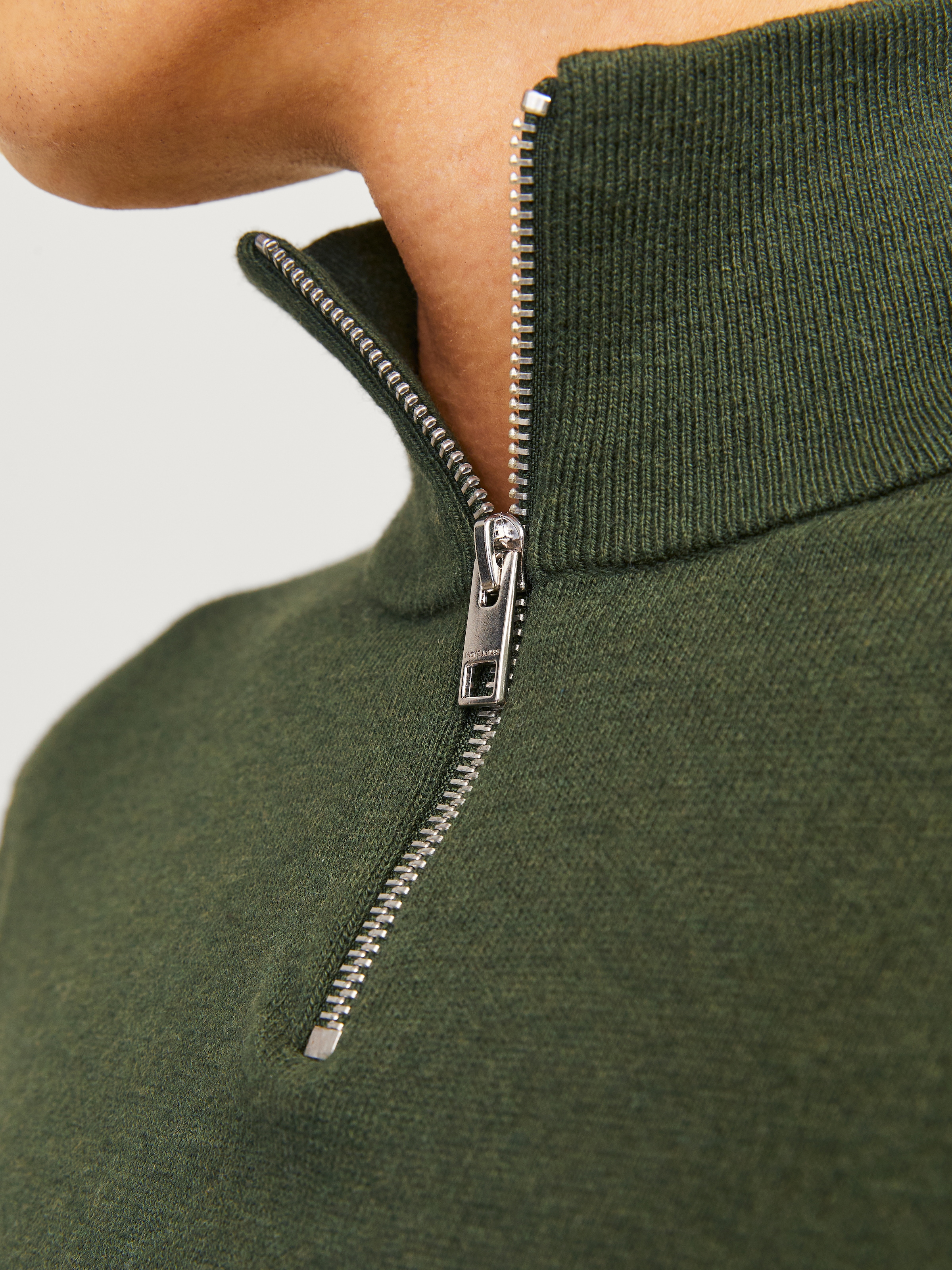 Jack & Jones Troyer »JJEEMIL KNIT HALF ZIP NOOS«, mit Rippbündchen