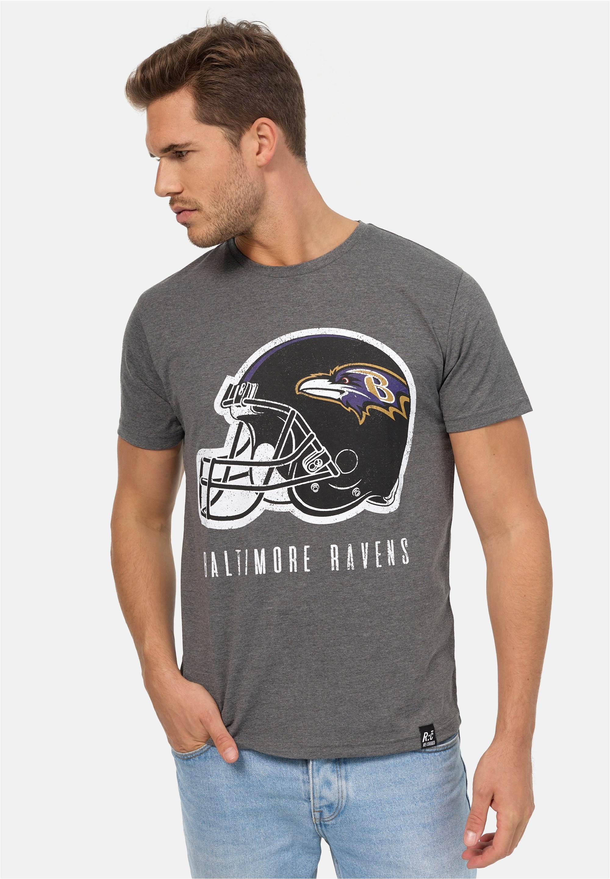 Recovered T-Shirt »NFL Ravens Helmet Dark Core«, (1 tlg.), für alle Fans der Baltimore Ravens
