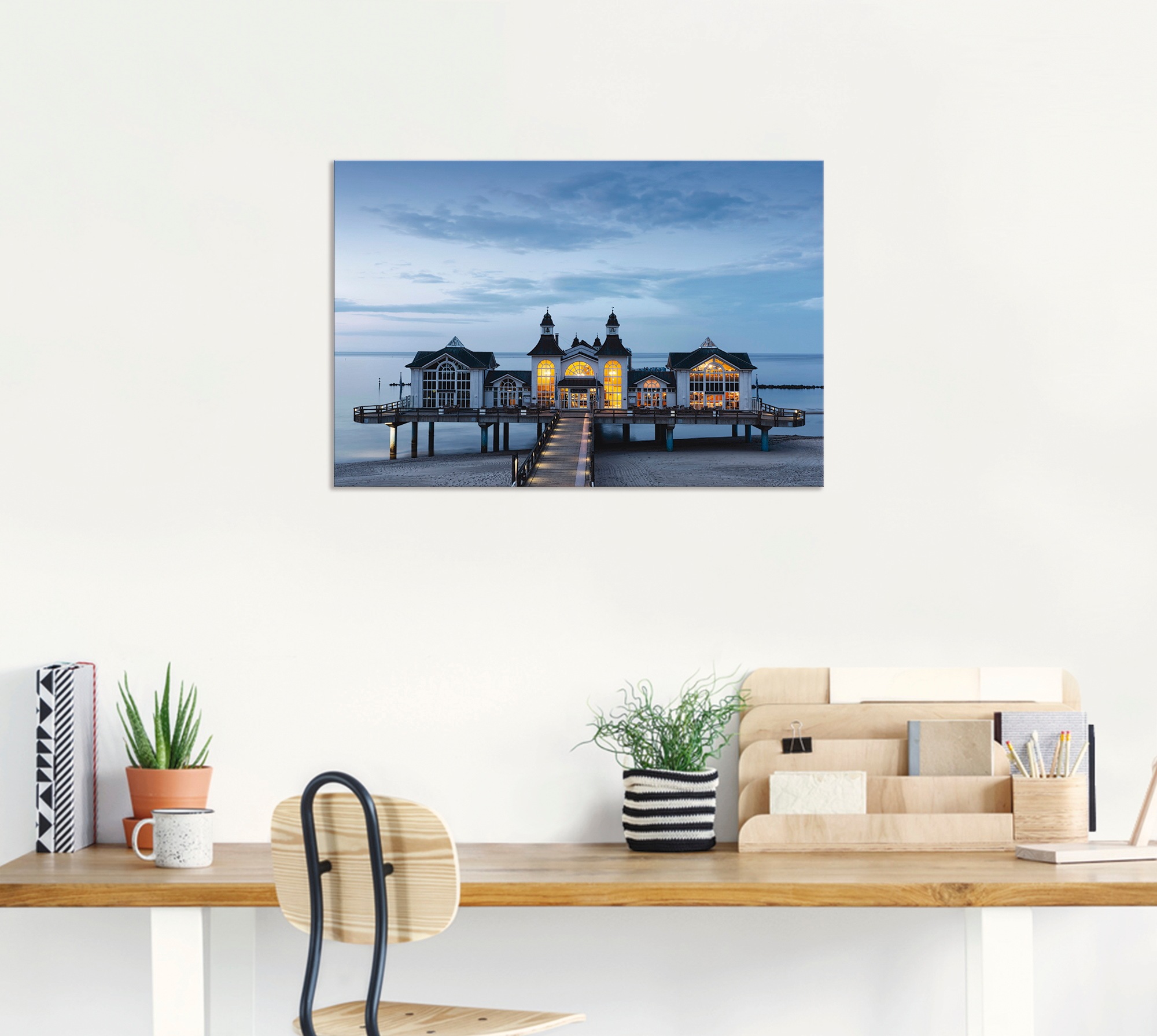Thumbnail - Artland Wandbild "Seebrücke Sellin", Gebäude, (1 St.), als Alubild, Outdoorbild, Leinwandbild in verschied. Größen