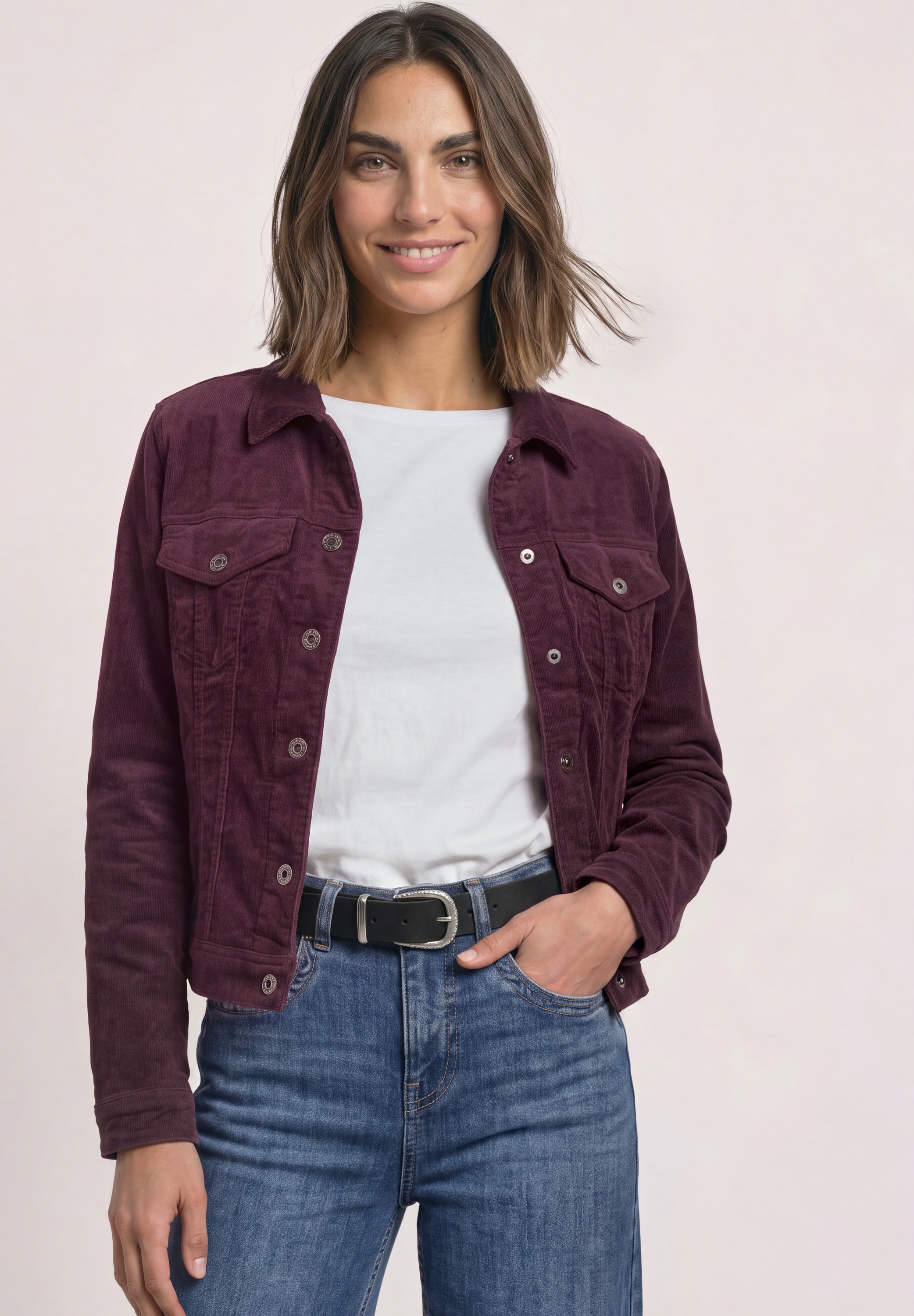 STREET ONE Cordjacke ohne Kapuze mit Brusttaschen