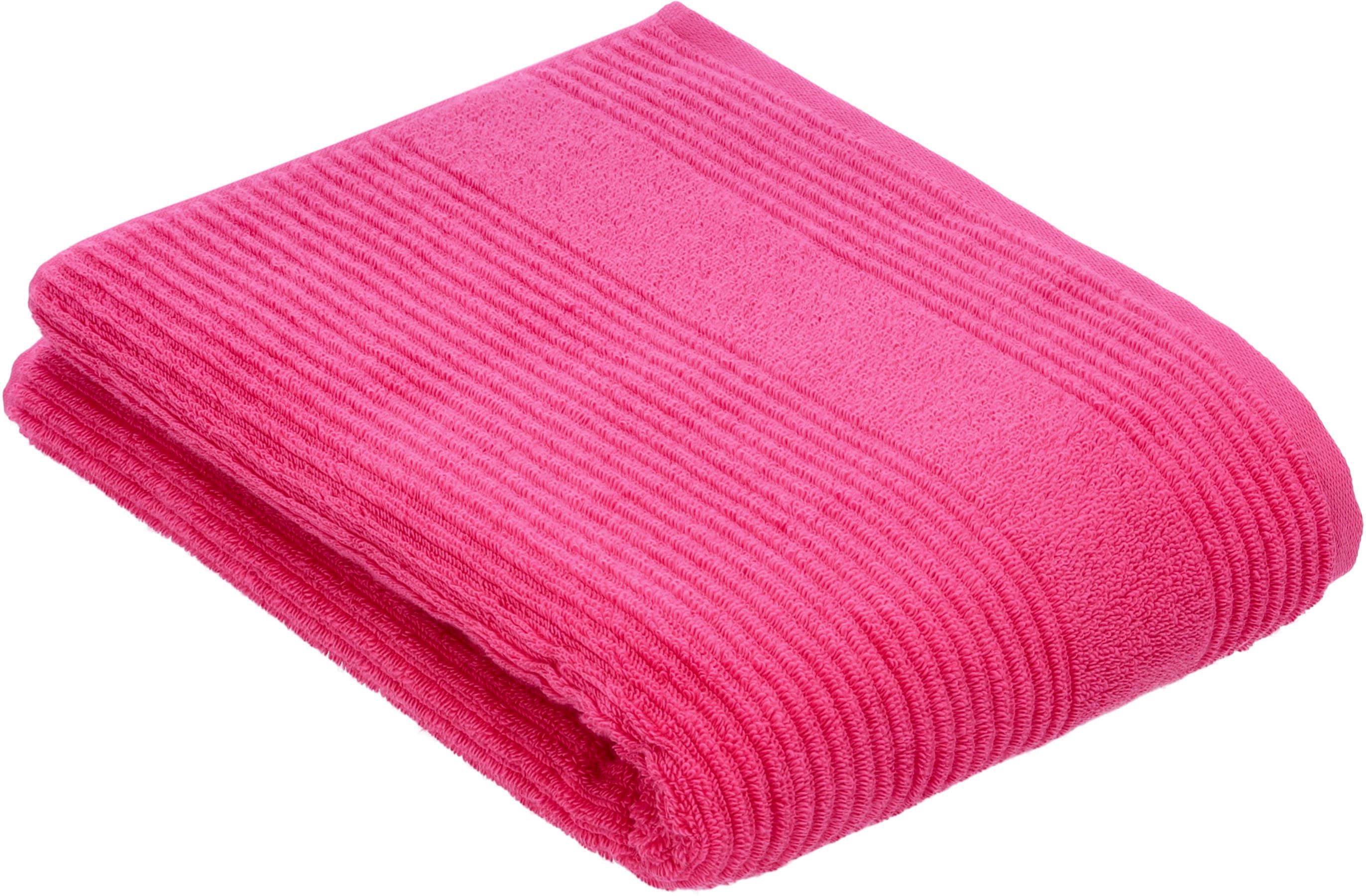 Badetuch VOSSEN, B:67cm L:140cm, rosa, Webfrottier, Baumwolle, Handtücher, "Tomorrow"