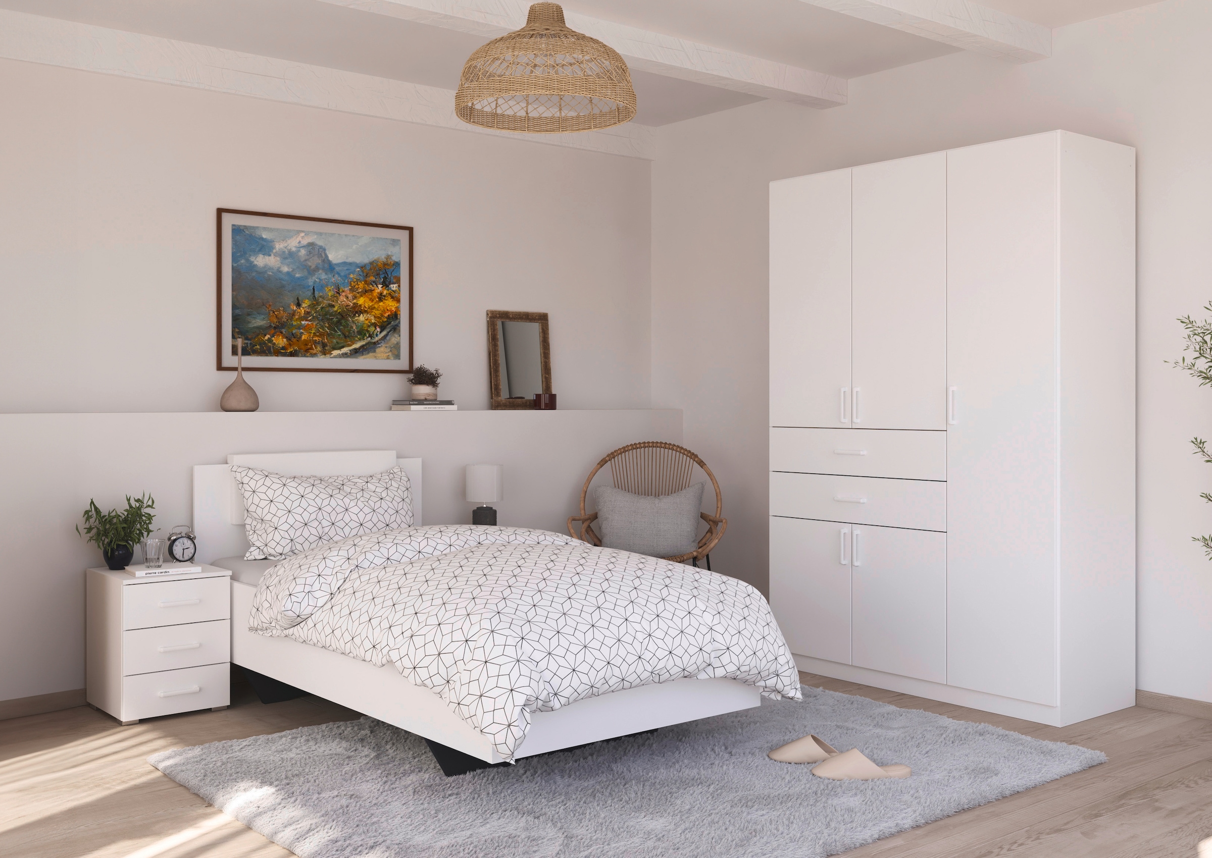 rauch Bett »Einzelbett Komfortbett Schlafzimmer für kleine Räume MAIKA« Liegefläche: 100x200 cm, Bettseitenhöhe 47 cm,  schwebende Optik mit abnehmbarer Polsterauflage MADE IN GERMANY