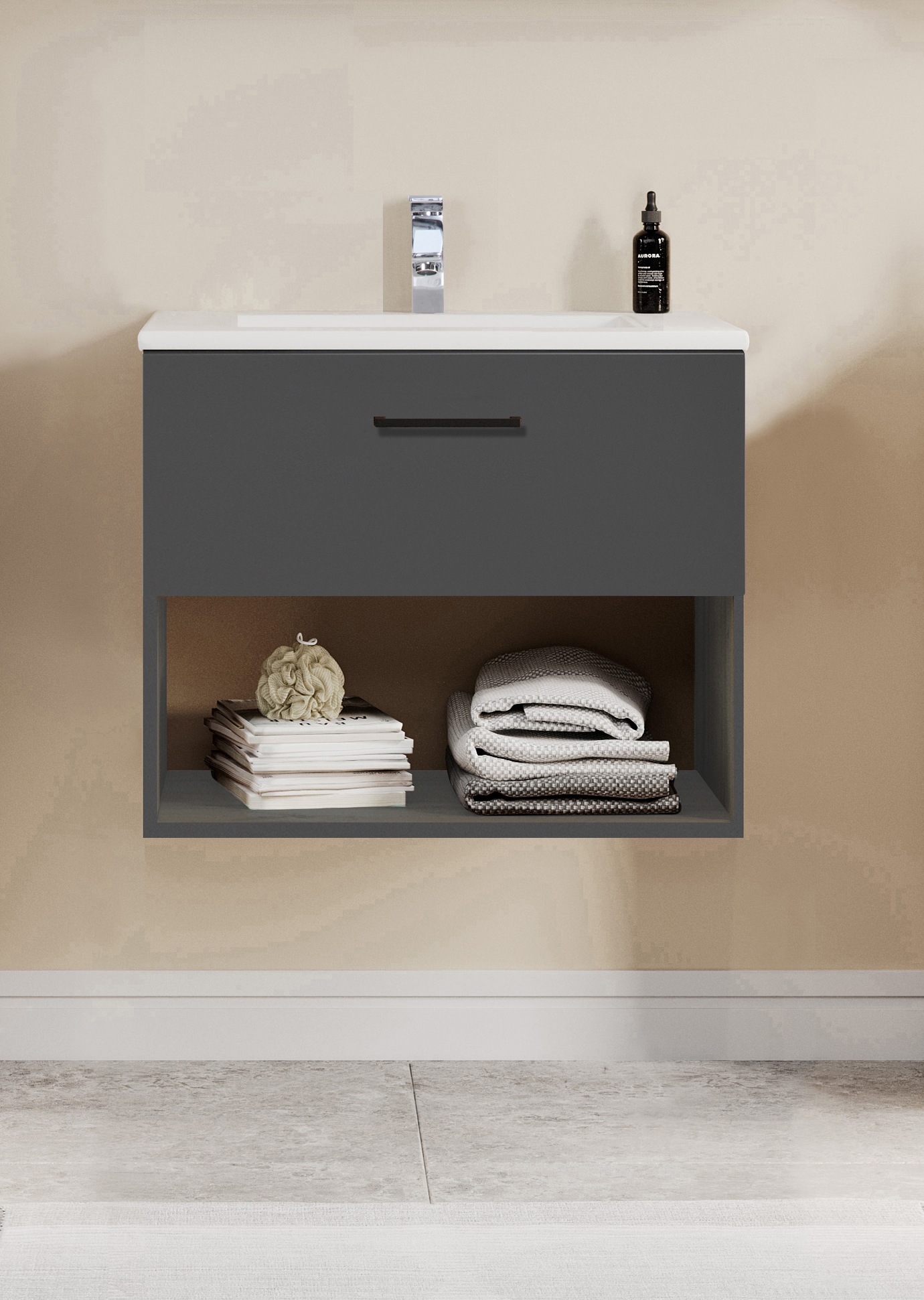 welltime Waschtisch "Trento Light mit Keramik-Auflagebecken", 1 Auzug und 1 günstig online kaufen