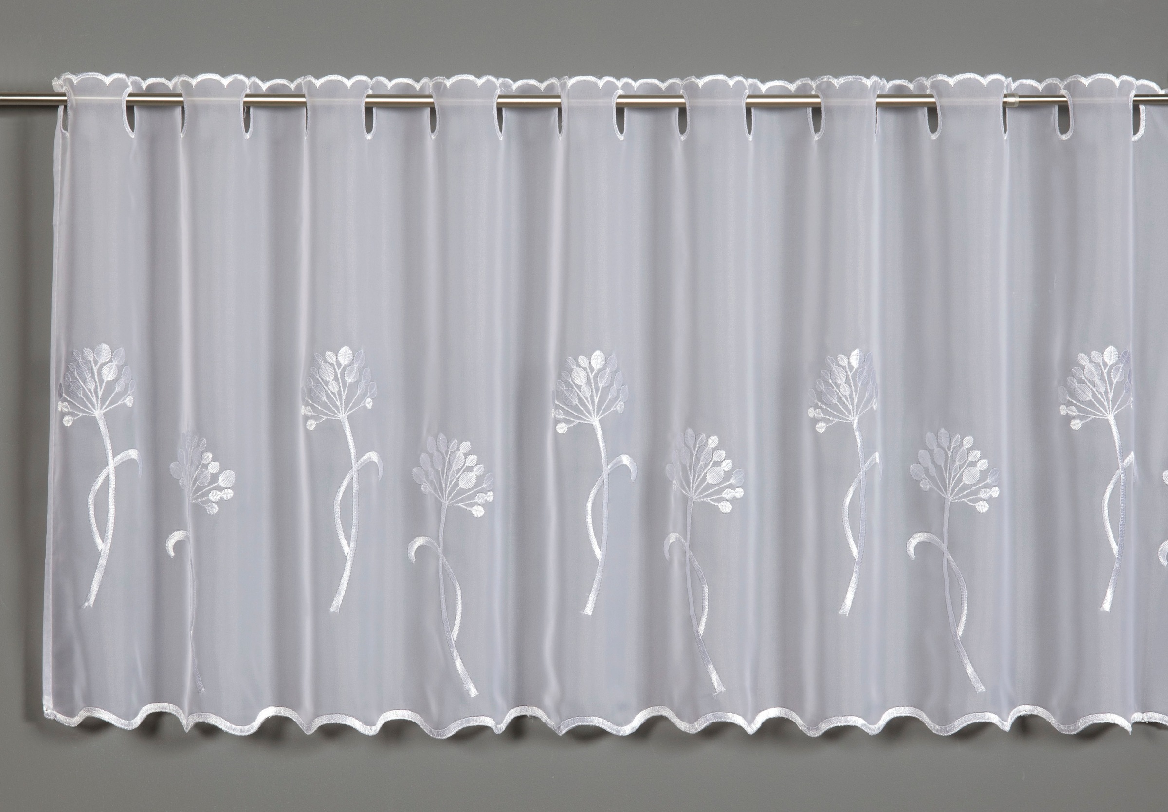 Gardine »Bistrogardine Voile Stickerei Pusteblume«, (1 St.), mit Lochleiste