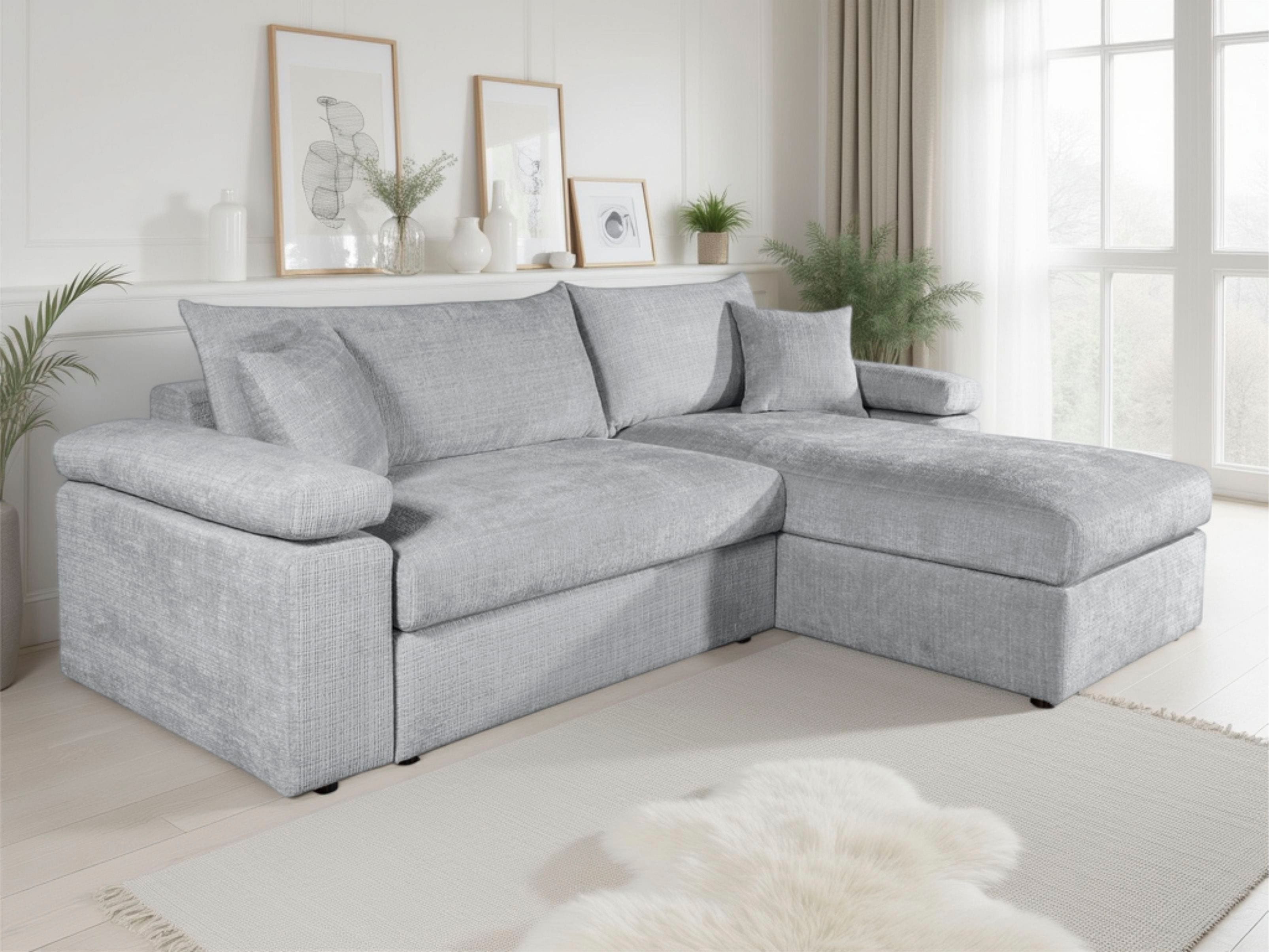 OTTO home Ecksofa "Cosy L-Form, B: 234 cm, Sitzaufbau im Sandwich-Federkern" 2 Zierkissen, Mega-Sofa, Cord oder Struktur weich, Kaltschaumauflage
