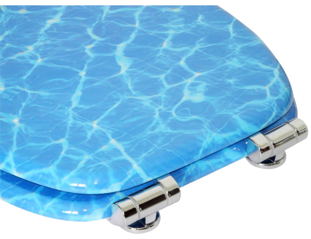 Sanilo Badaccessoire-Set »Lagune«, (Komplett-Set, 3 tlg.), bestehend aus WC-Sitz, Badteppich und Waschbeckenstöpsel