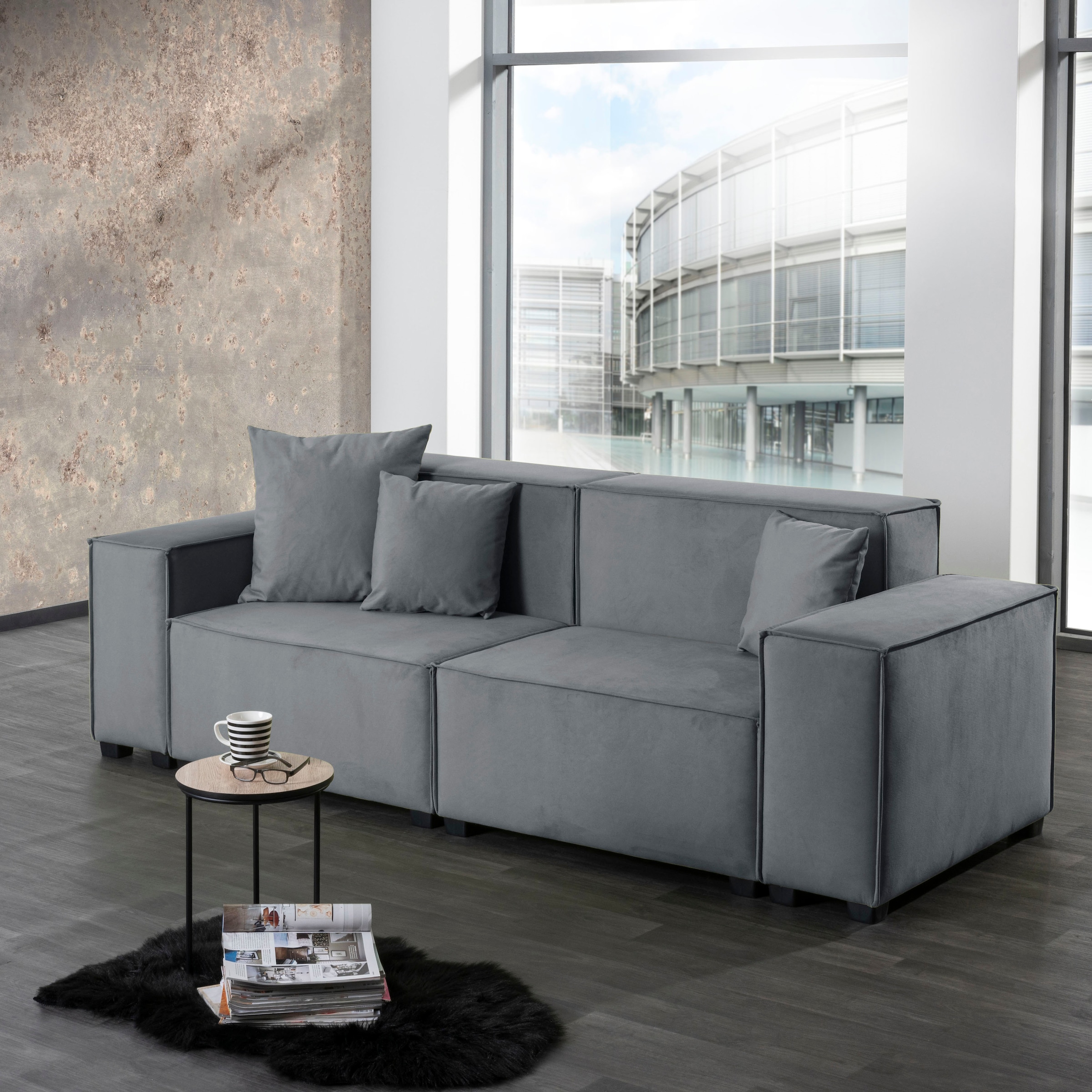 Max Winzer® Wohnlandschaft »MOVE«, (Set), Sofa-Set 01 aus 6 Sitz-Elementen, inklusive 3 Zierkissen, kombinierbar