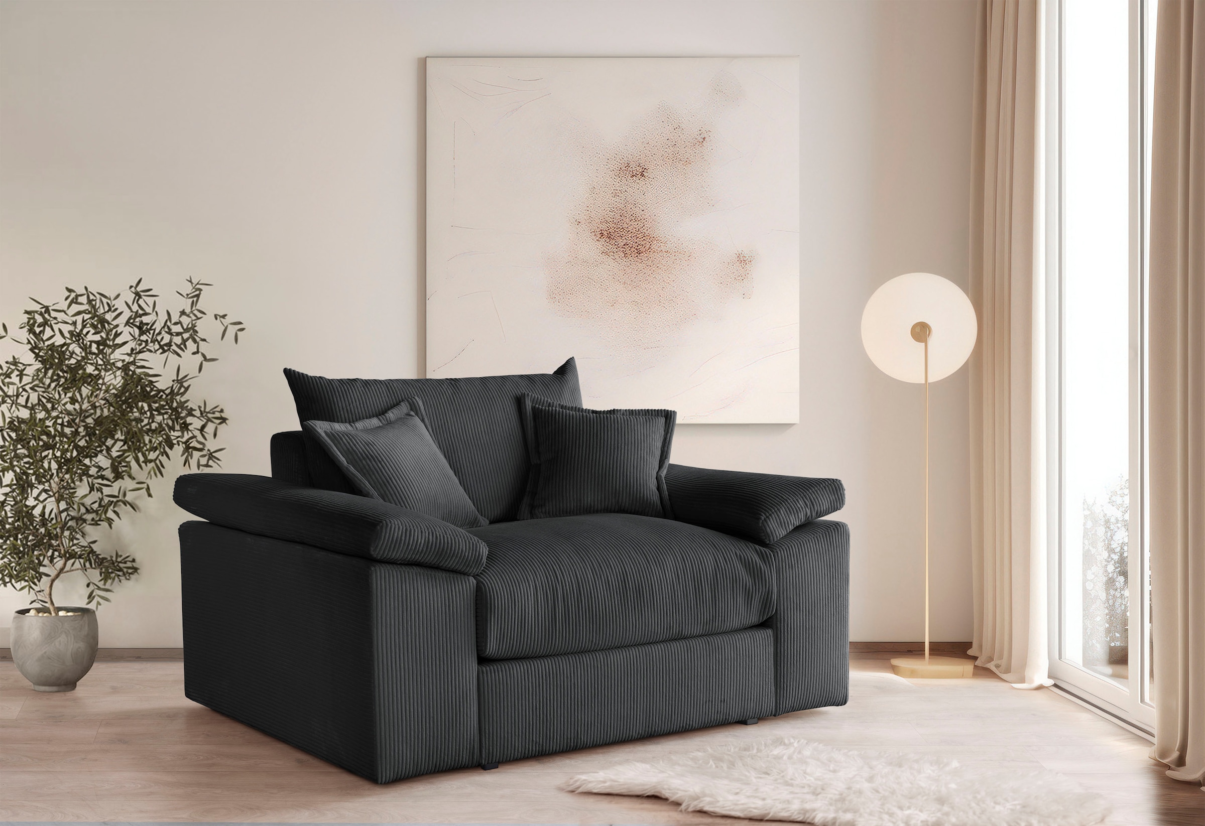 OTTO home XXL-Sessel "Soft&Cosy, B: 151 cm - OTTO. Verlässliche Qualität." Mega-Sessel, Cord oder Chenille-Struktur, mit 2 Zierkissen