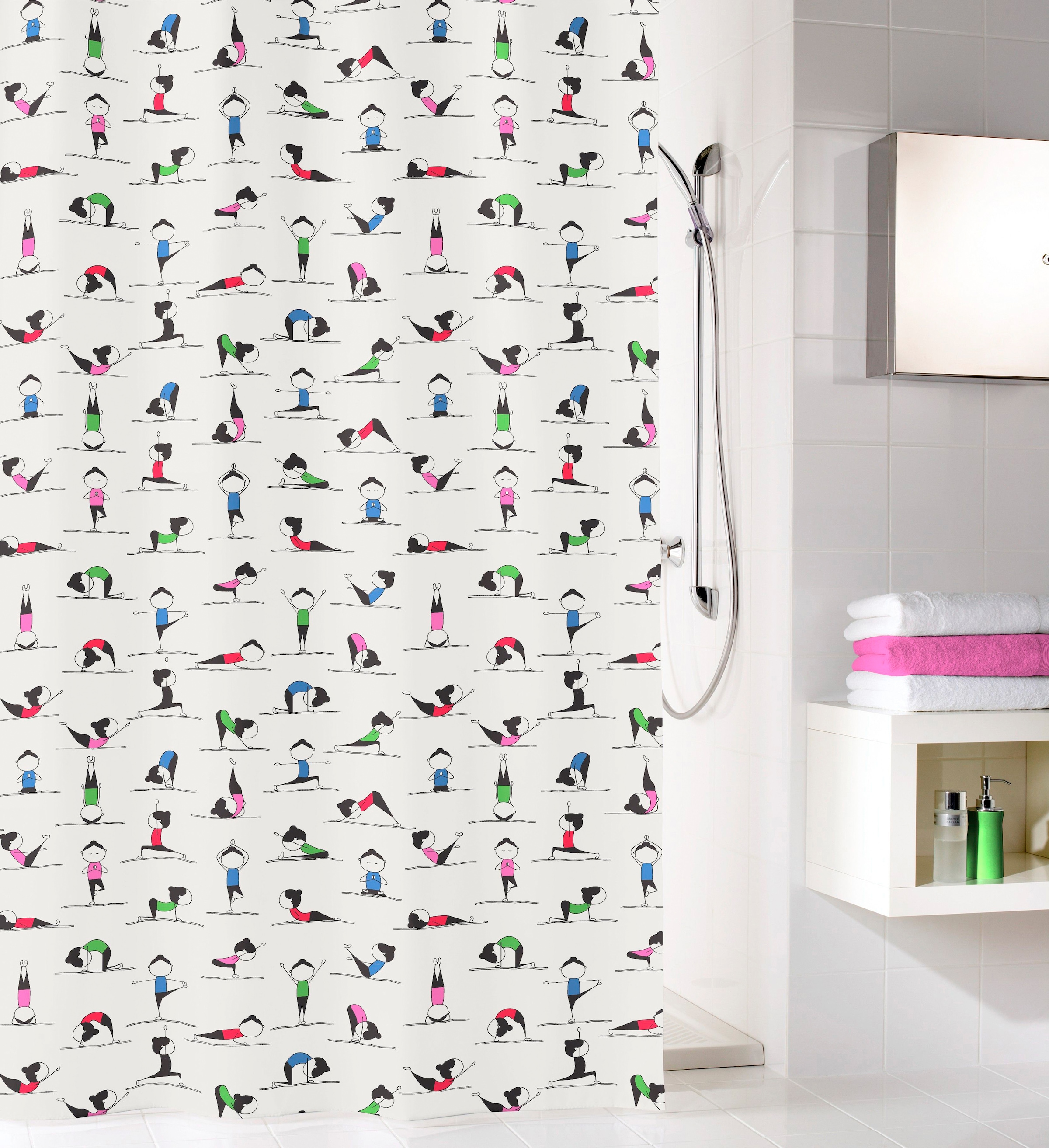 Kleine Wolke Duschvorhang "Yogi" Breite 180 Höhe 200 cm günstig online kaufen