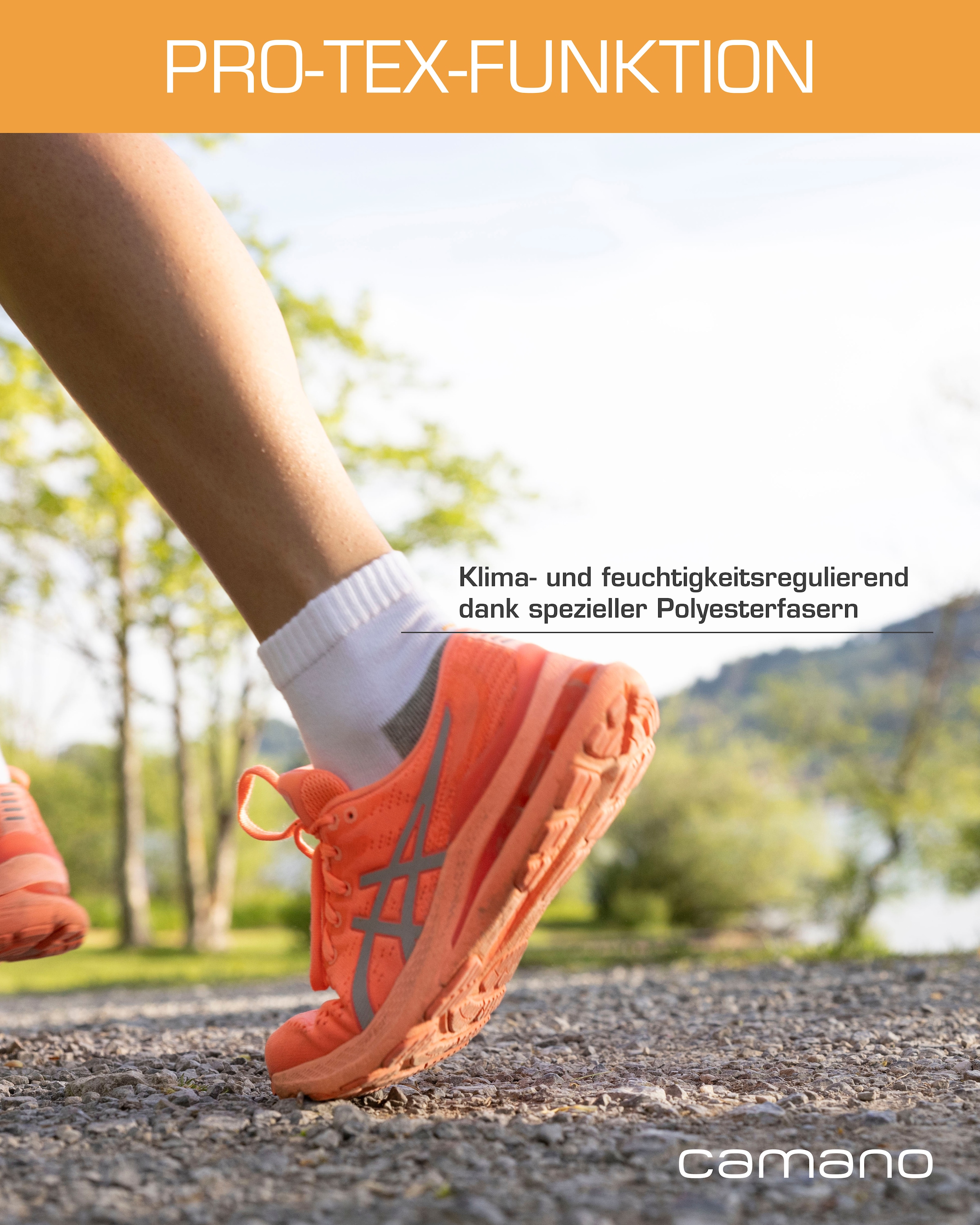 Camano Sportsocken »function«, (4 Paar), mit entlastender Halbplüschsohle